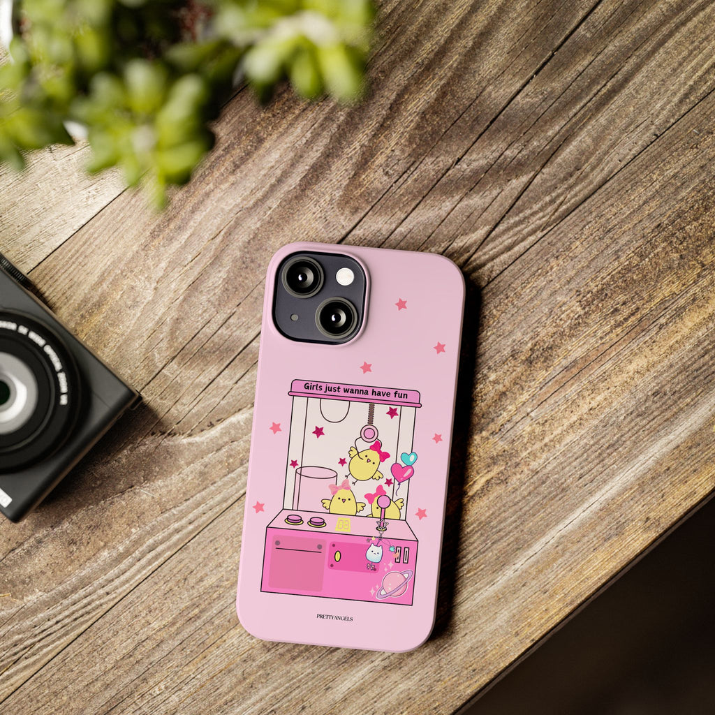Cute Girls' Phone Case - Fun Vibe Slim Phone Cases, Cute Phone Cover, Kawaii Phone Case, Fun Pink Design, Gift for Her