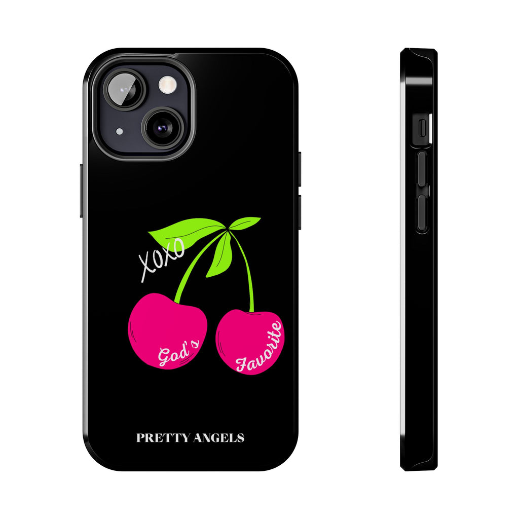 Tough Phone Case — 'God's Favorite' with Hot Pink Cherry