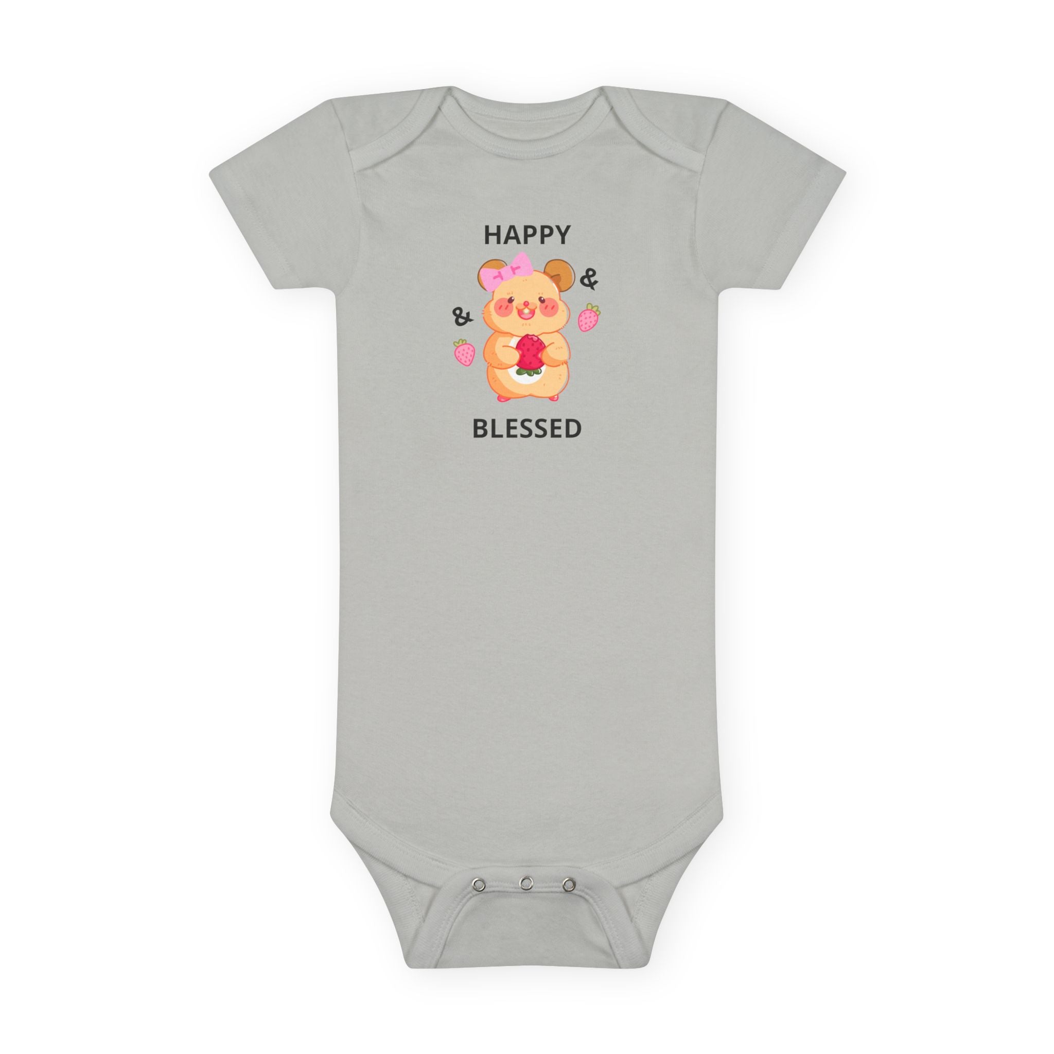 Happy & Blessed Cute Hamster - Baby Onesie, Cute Infant Bodysuit, Baby Shower Gift, Newborn Outfit, Girly Baby Clothes, Baby Apparel