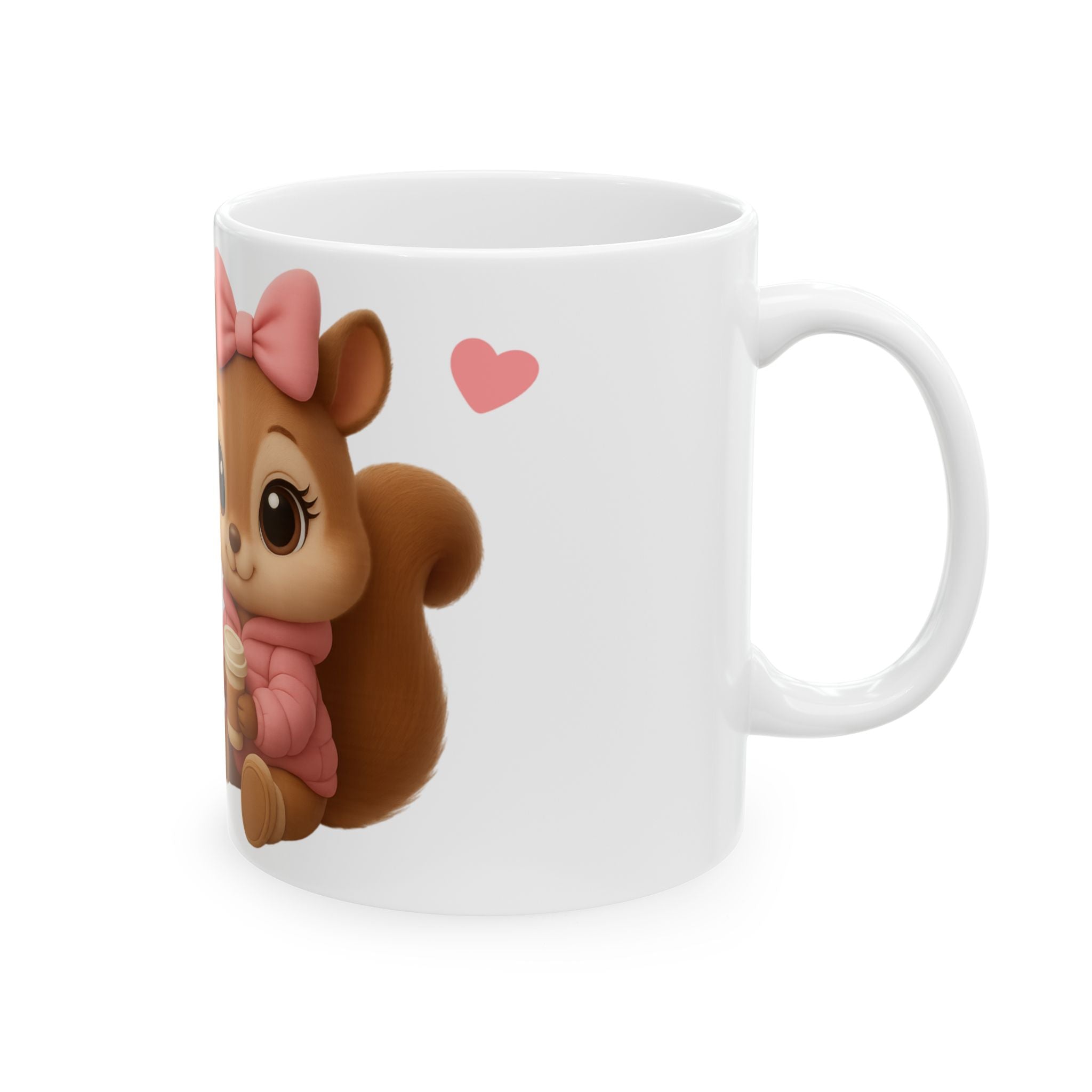 Blessed to See Another Day™ Holiday Mug – Cute Baby Squirrel Pink Puffer Coffee Mug (11oz & 15oz) | Aesthetic Girly Christmas Gift