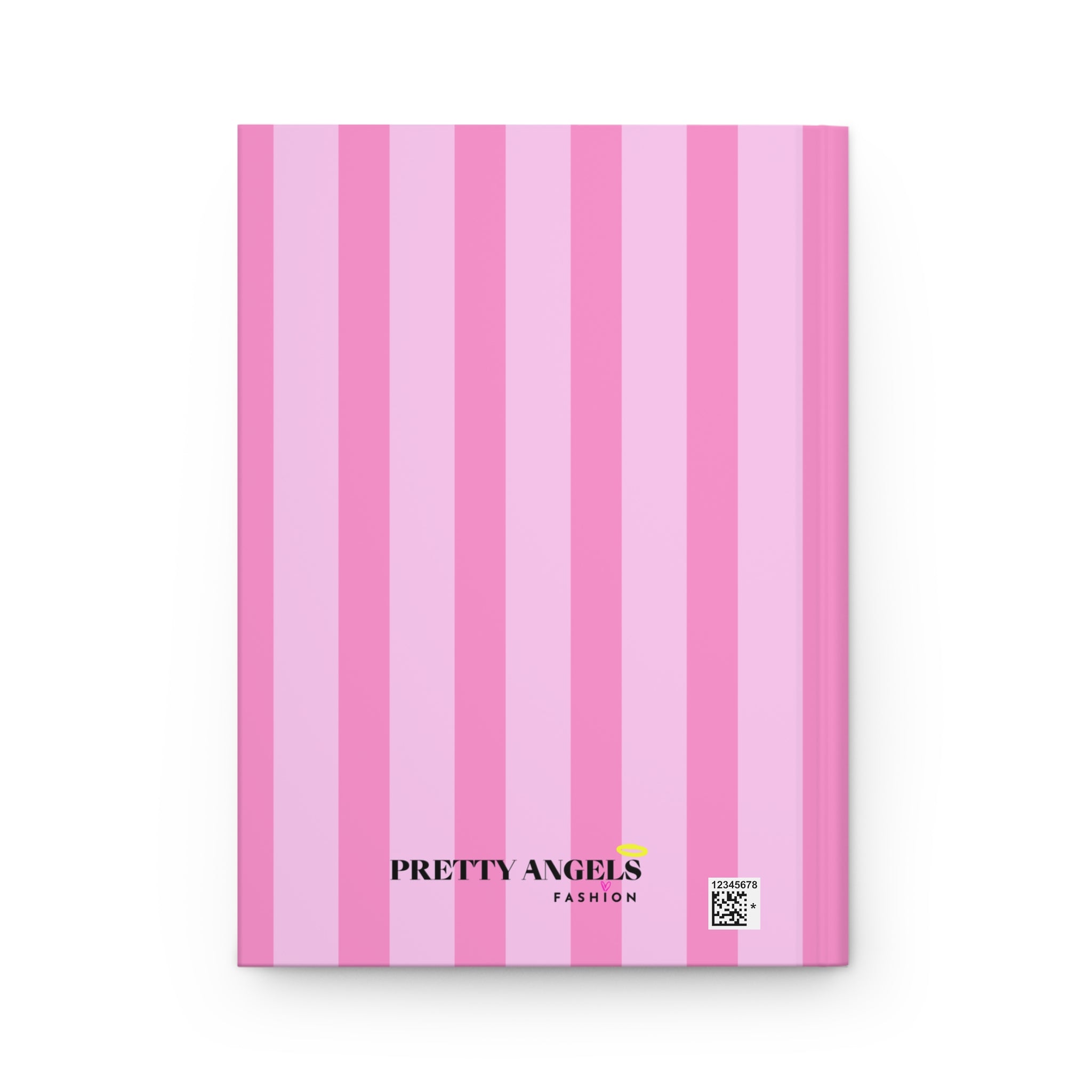 Dream BIG Panda Hardcover Journal — Cute Pink Striped Notebook with Bamboo & Butterflies