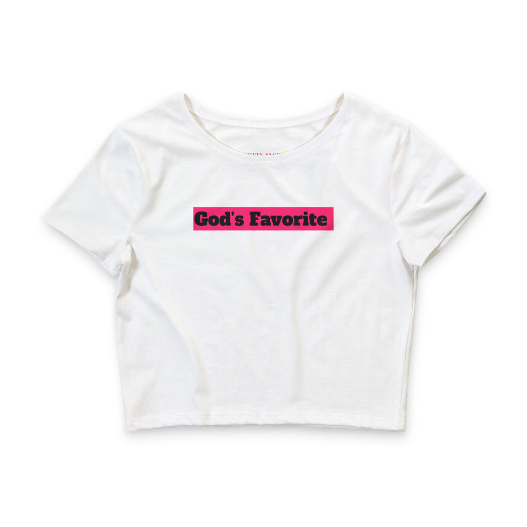 God's Favorite Crop Tee — Women's Faith Graphic Top