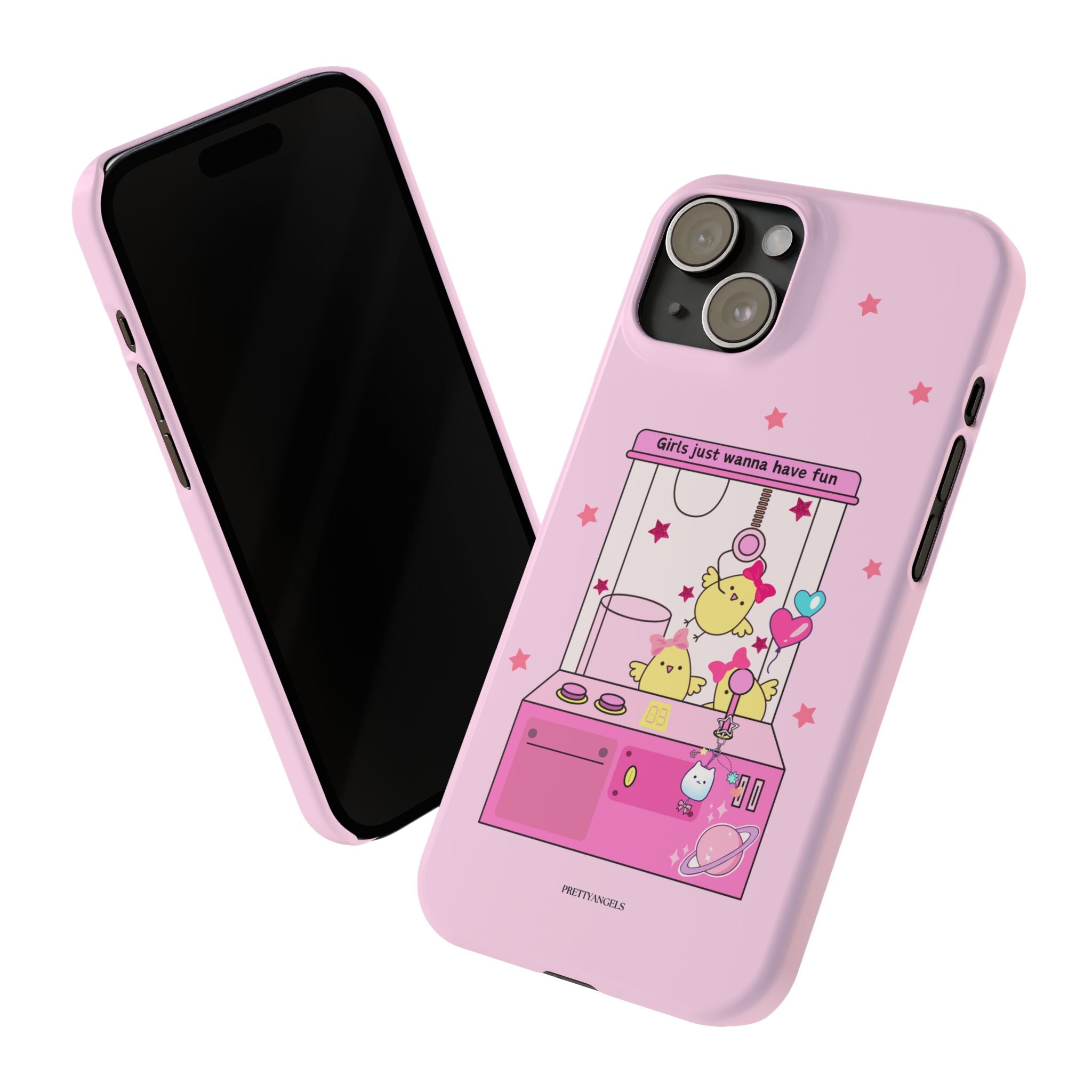 Cute Girls' Phone Case - Fun Vibe Slim Phone Cases, Cute Phone Cover, Kawaii Phone Case, Fun Pink Design, Gift for Her