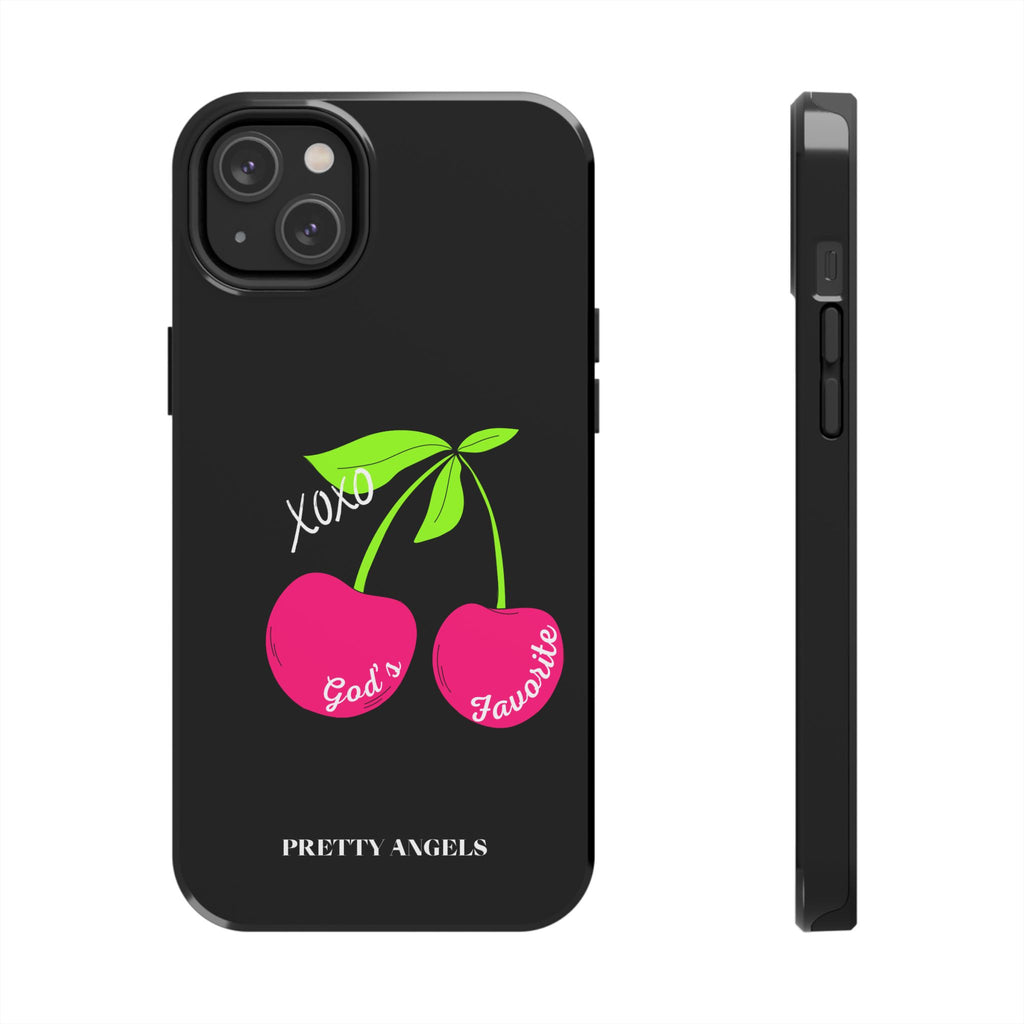 Tough Phone Case — 'God's Favorite' with Hot Pink Cherry