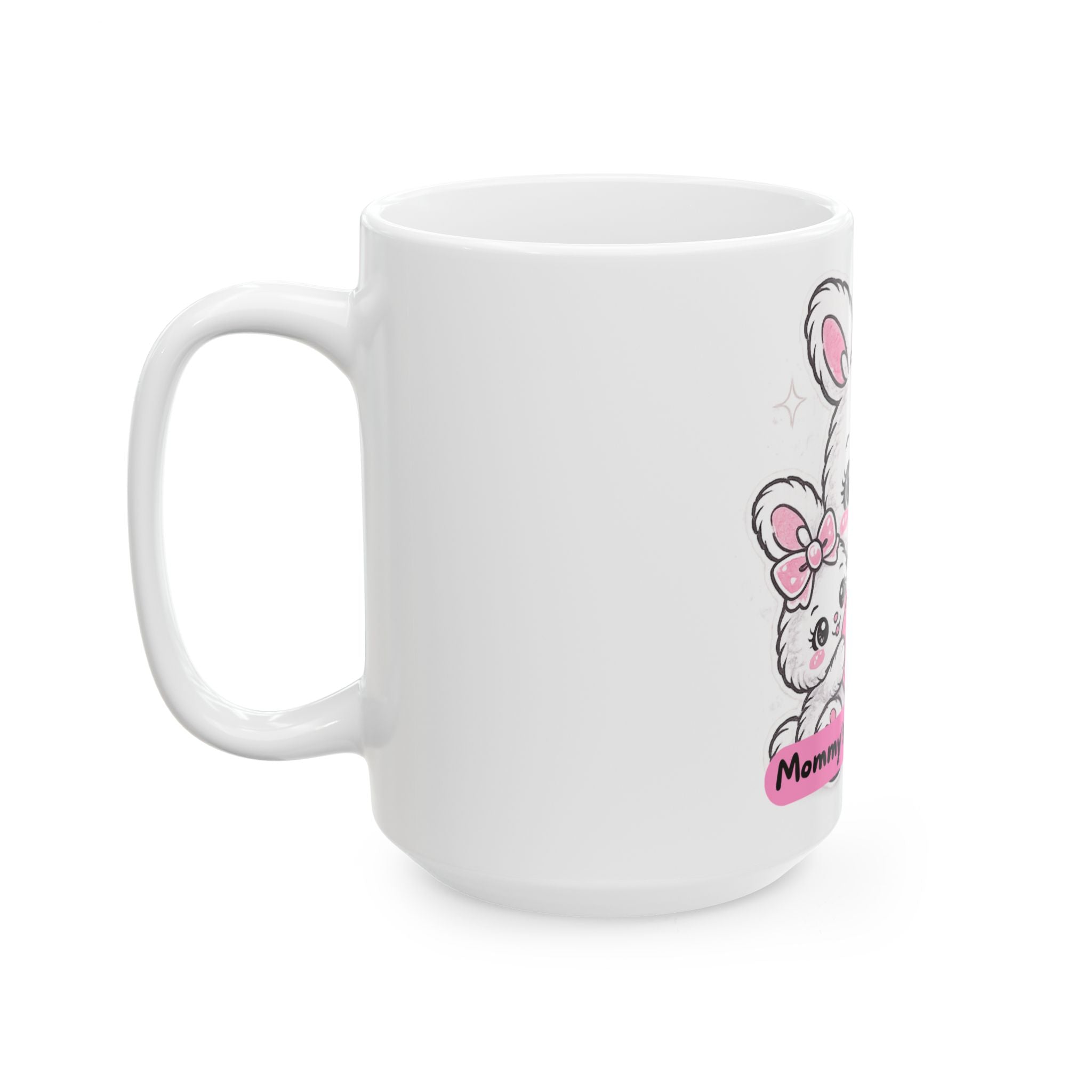 Mommy’s Morning Mug — Cute Bunny Mom & Babies Ceramic Coffee Cup (11oz/15oz)