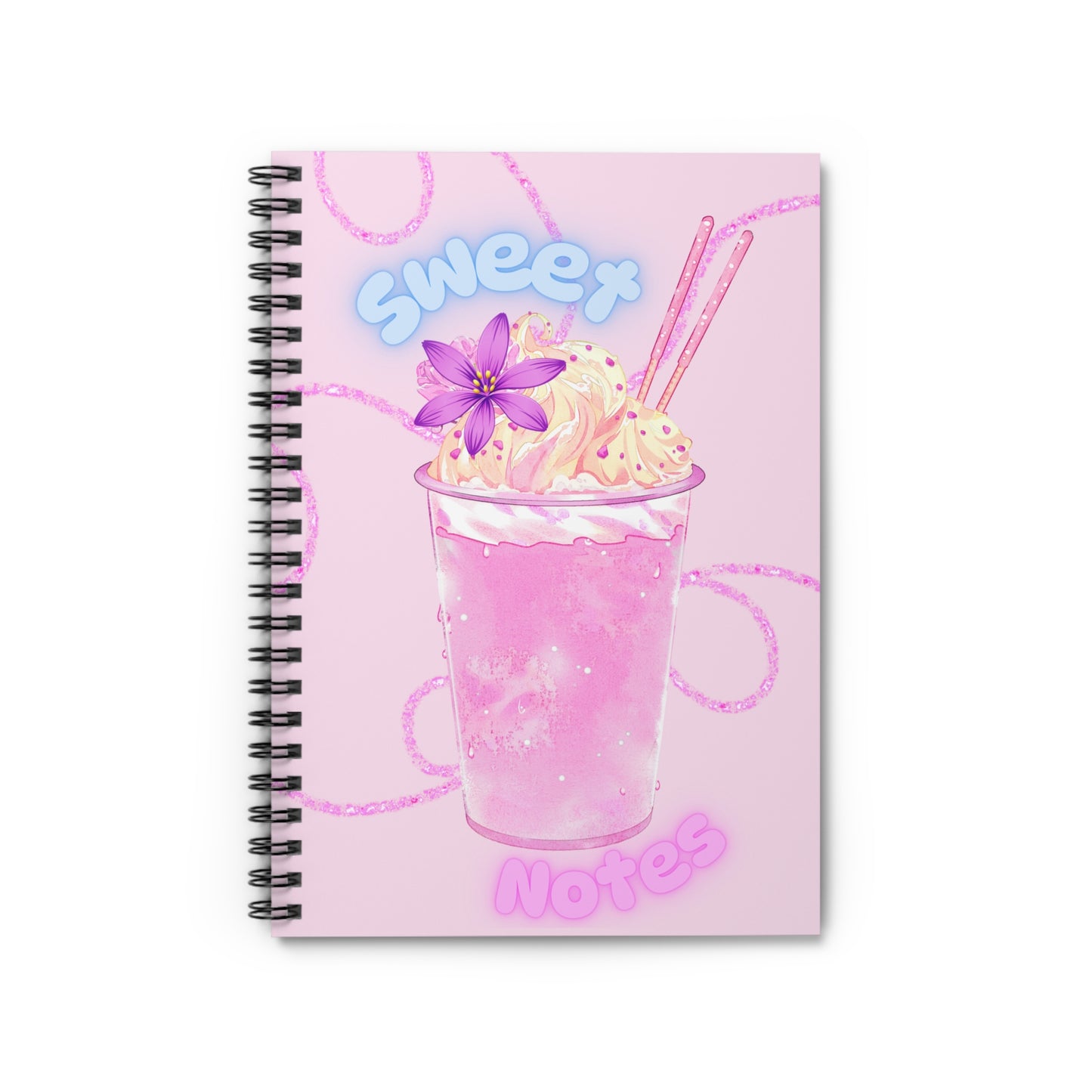 Spiral Notebook - Sweet Notes Pink Smoothie Ruled Line