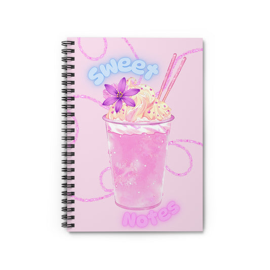 Spiral Notebook - Sweet Notes Pink Smoothie Ruled Line