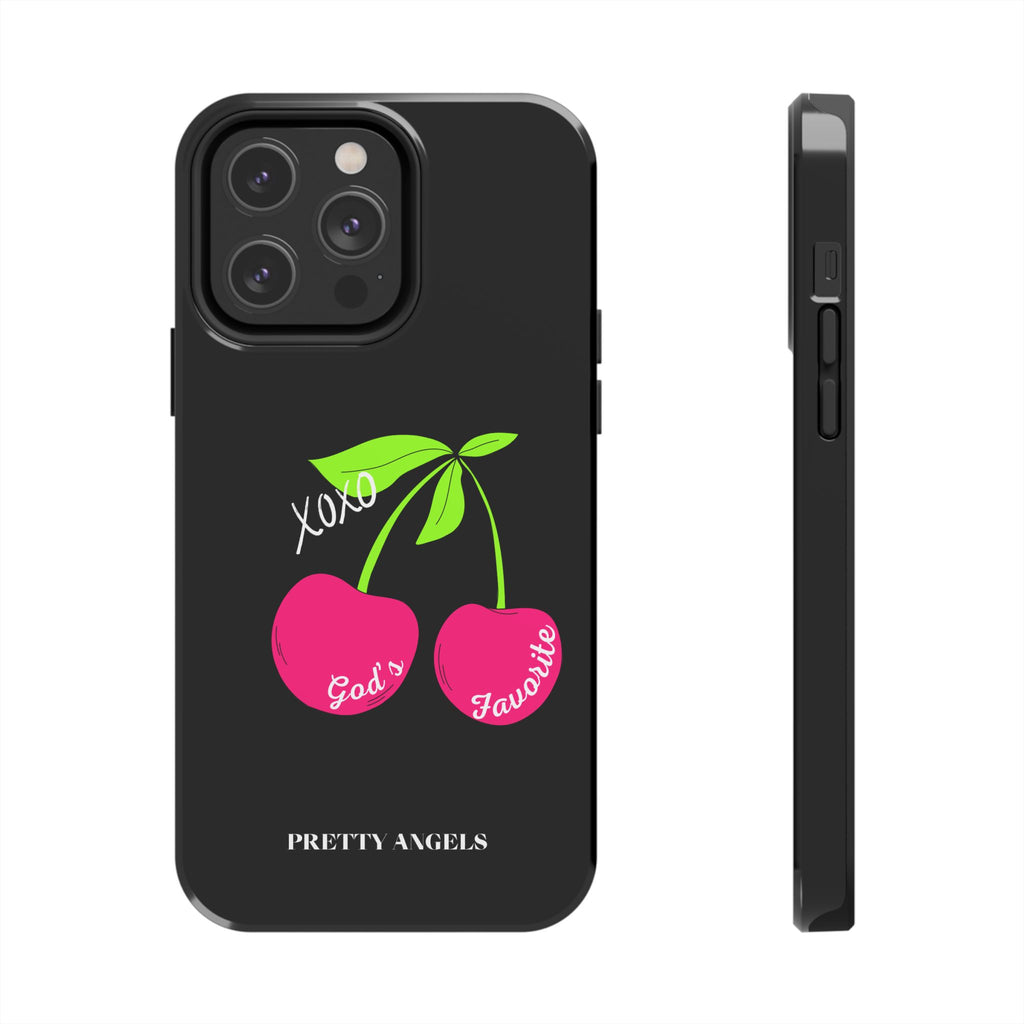 Tough Phone Case — 'God's Favorite' with Hot Pink Cherry