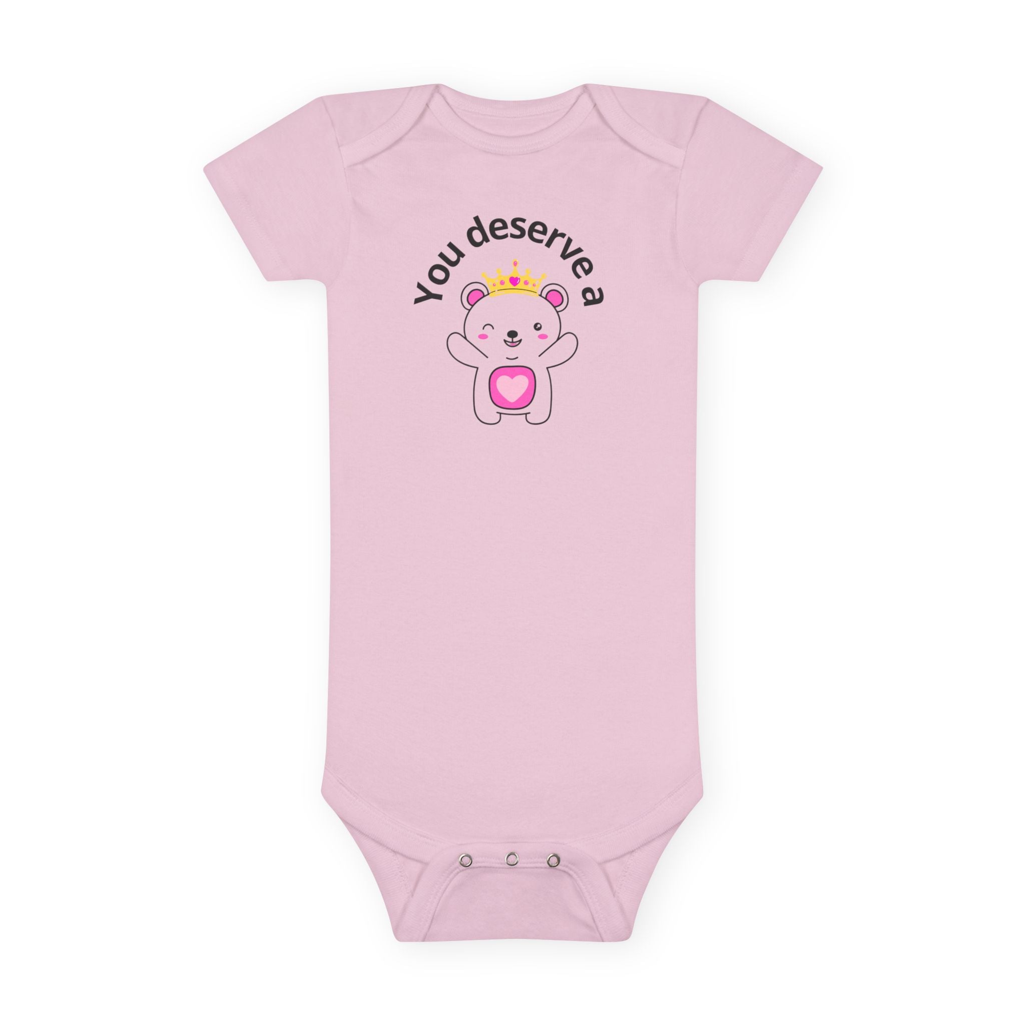 You Deserve a Hug Baby Girl Onesie - Cute Crown Bear Design for Girly Moms & Newborns | Soft, Comfy & Adorable, Girly Baby Shower Gifts