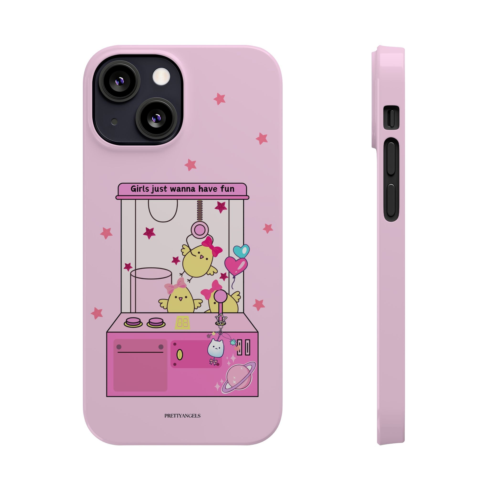 Cute Girls' Phone Case - Fun Vibe Slim Phone Cases, Cute Phone Cover, Kawaii Phone Case, Fun Pink Design, Gift for Her