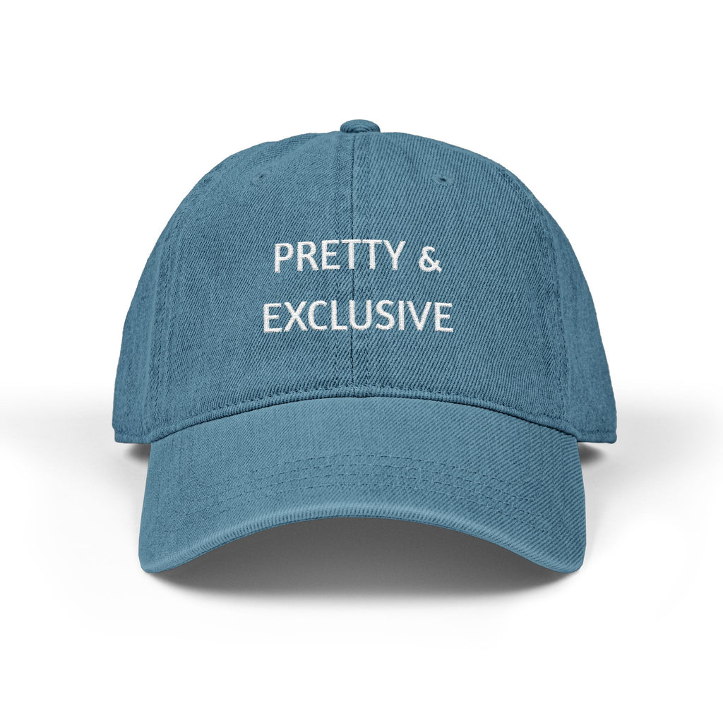 “Pretty & Exclusive Embroidered Denim Hat - Luxury Adjustable Vintage Baddie Cap”