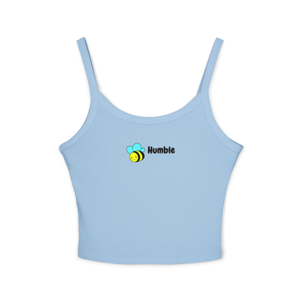 Cute “Humble” bee tank top with thick straps & soft Airlume blend. Trendy, girly, and ethically made for Confident, Classy, Pretty Girls