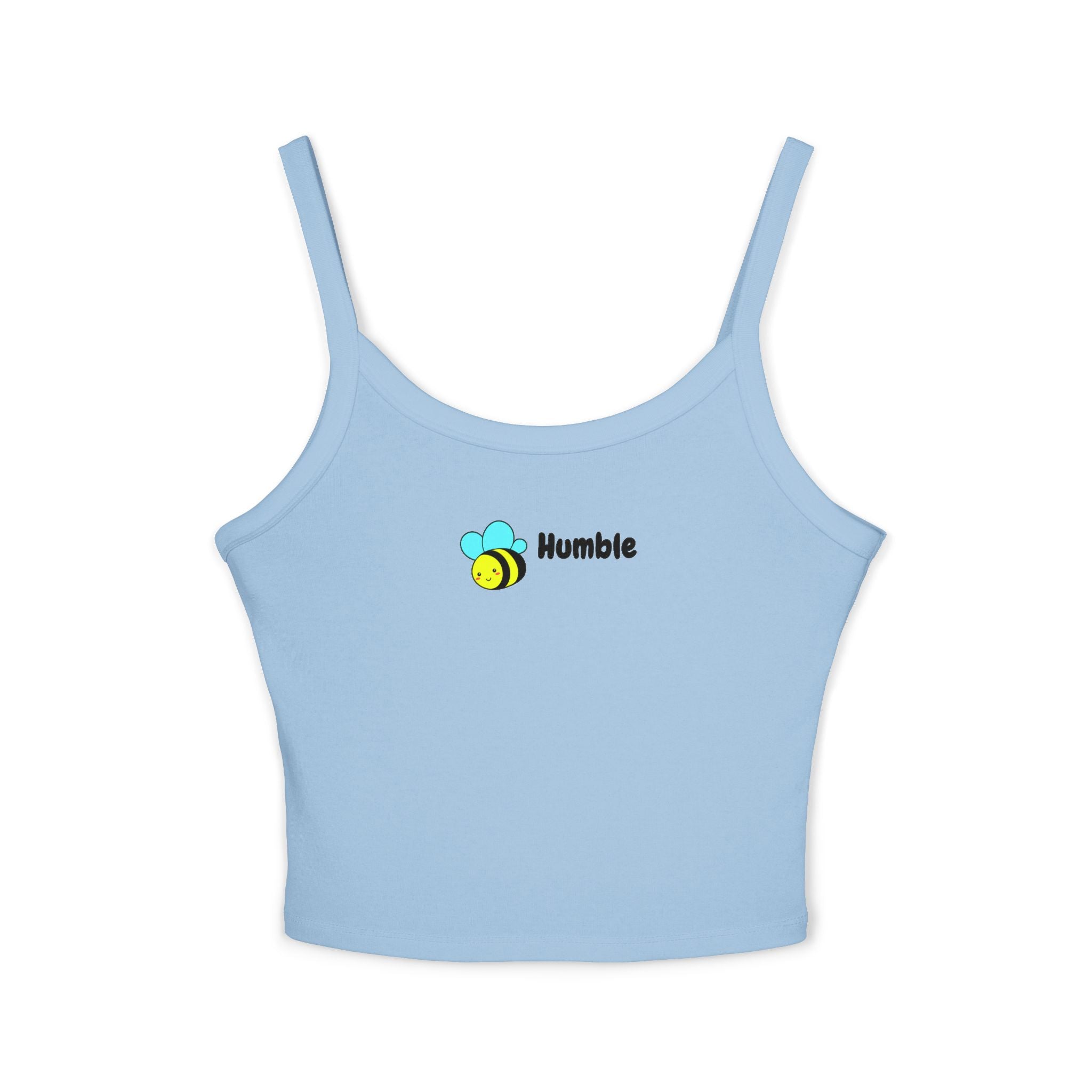 Cute “Humble” bee tank top with thick straps & soft Airlume blend. Trendy, girly, and ethically made for Confident, Classy, Pretty Girls