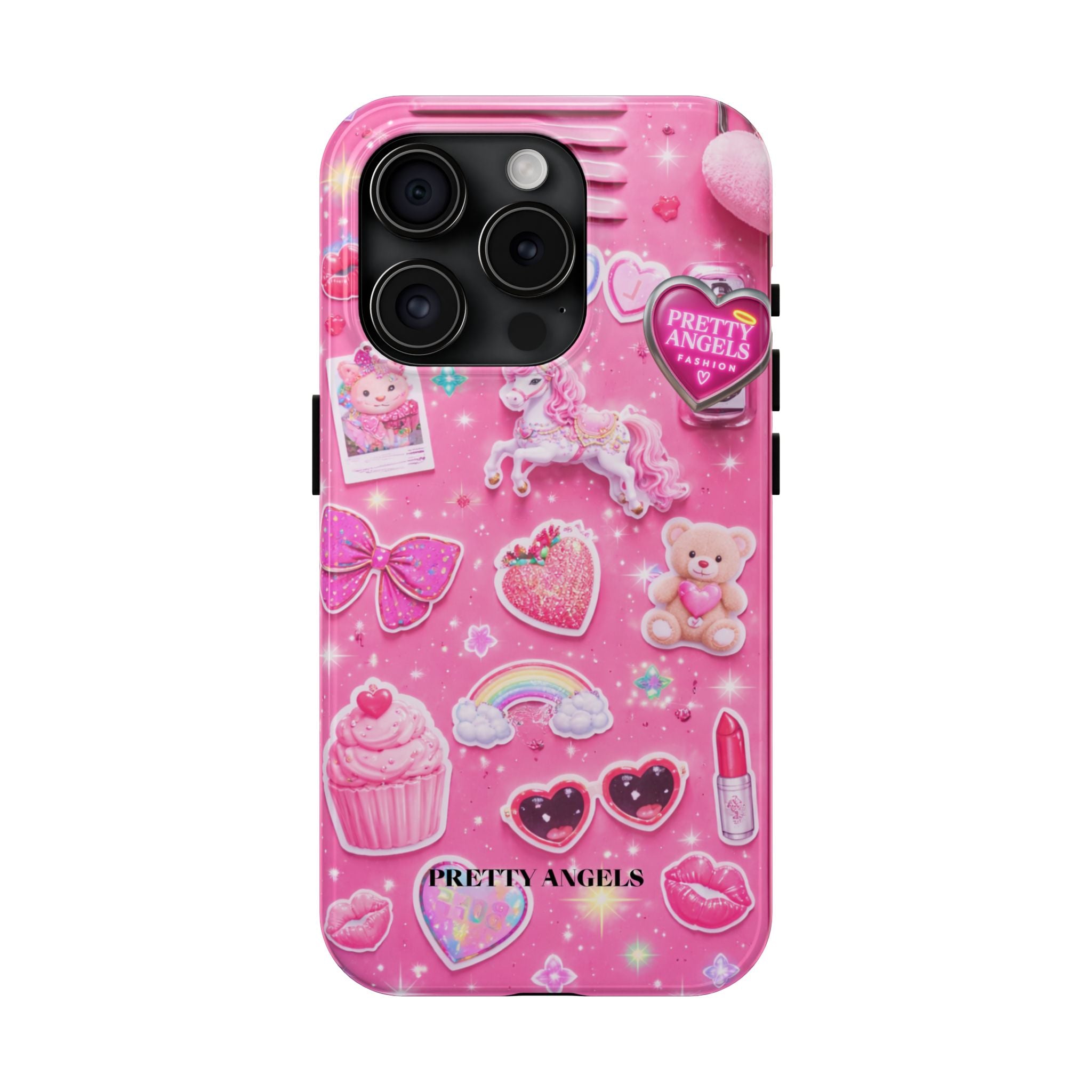 Girly Pink Locker Nostalgia with Hearts & Teddy Bear Tough Phone Case