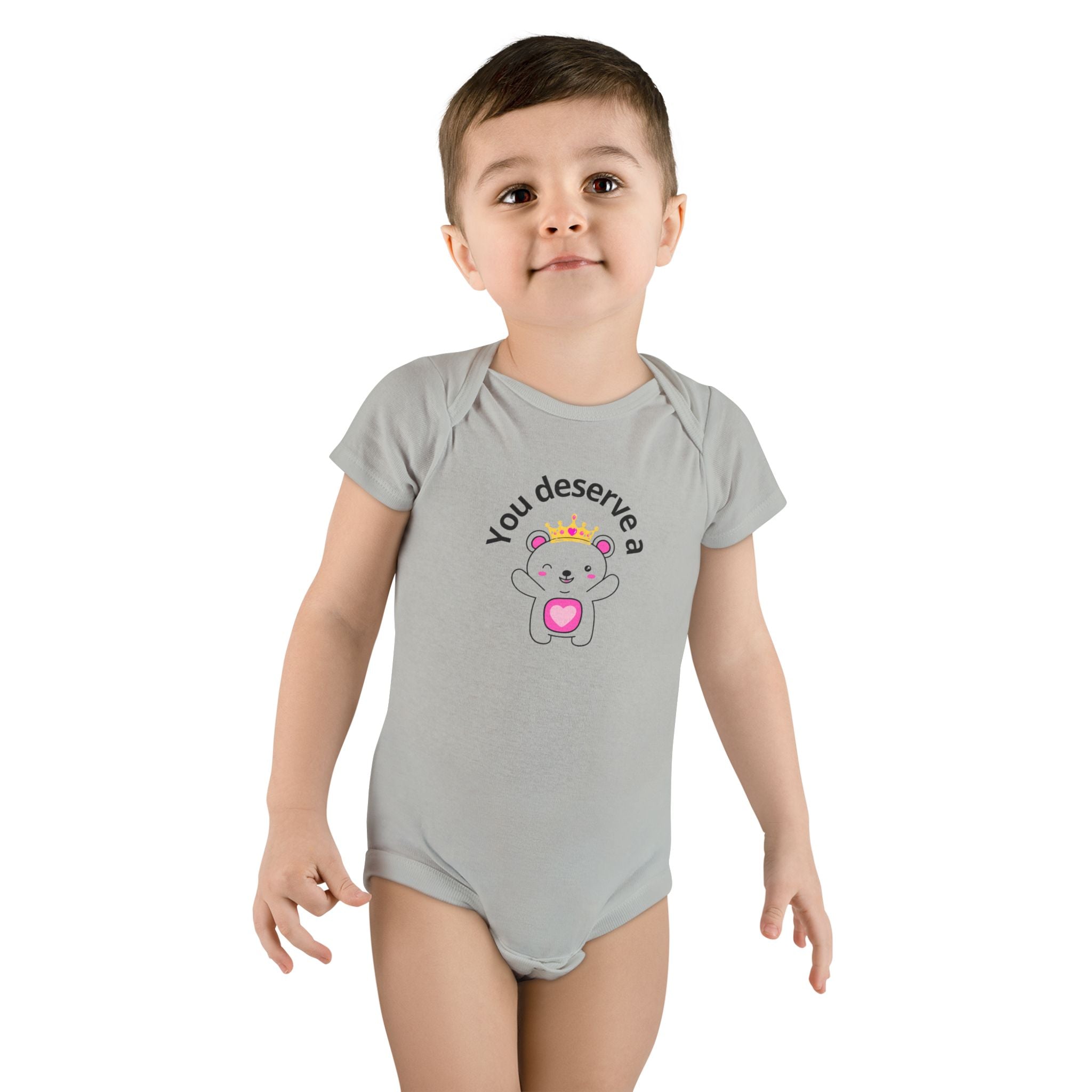 You Deserve a Hug Baby Girl Onesie - Cute Crown Bear Design for Girly Moms & Newborns | Soft, Comfy & Adorable, Girly Baby Shower Gifts