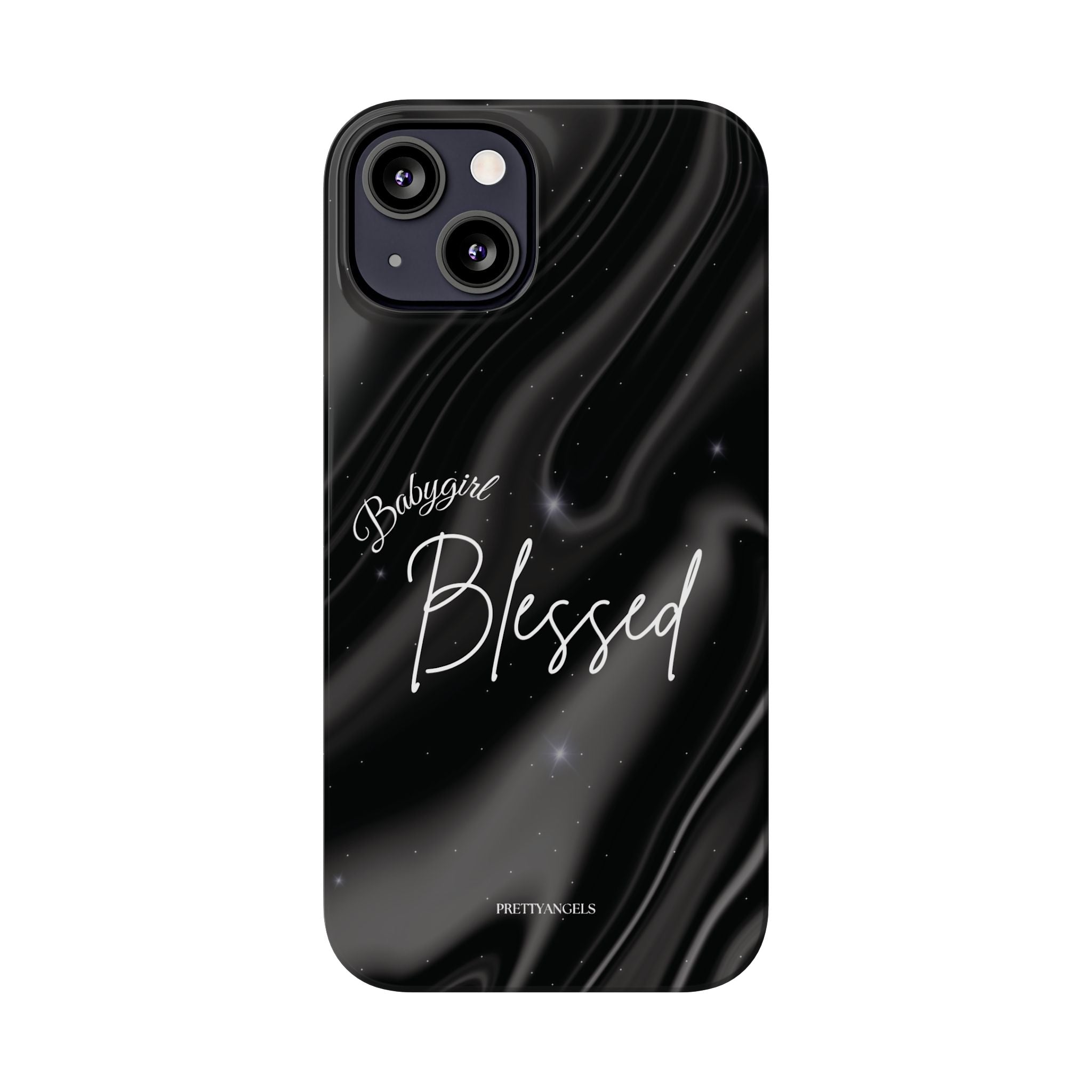 Blessed Babygirl Black Luxe Phone Case - Slim Lightweight & Protective for Rich Feminine Aesthetic Girls