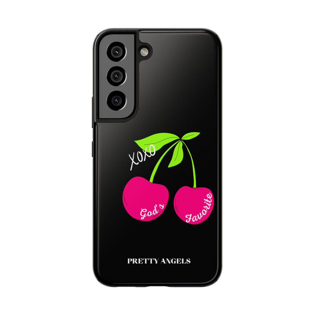 Tough Phone Case — 'God's Favorite' with Hot Pink Cherry