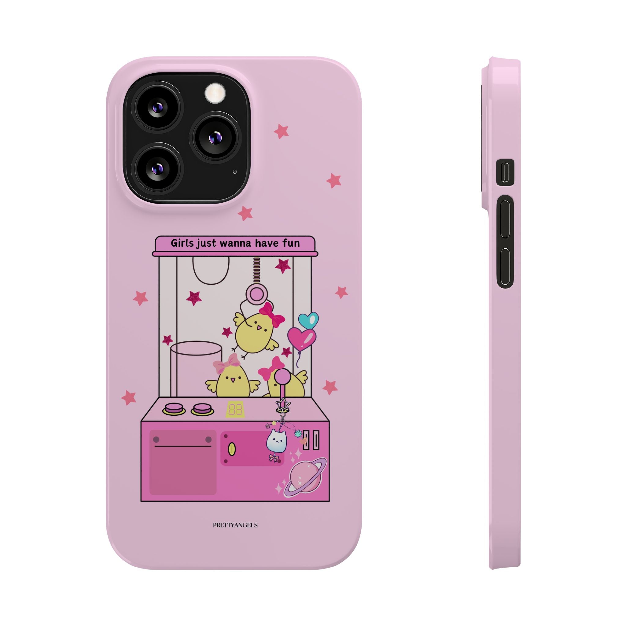 Cute Girls' Phone Case - Fun Vibe Slim Phone Cases, Cute Phone Cover, Kawaii Phone Case, Fun Pink Design, Gift for Her