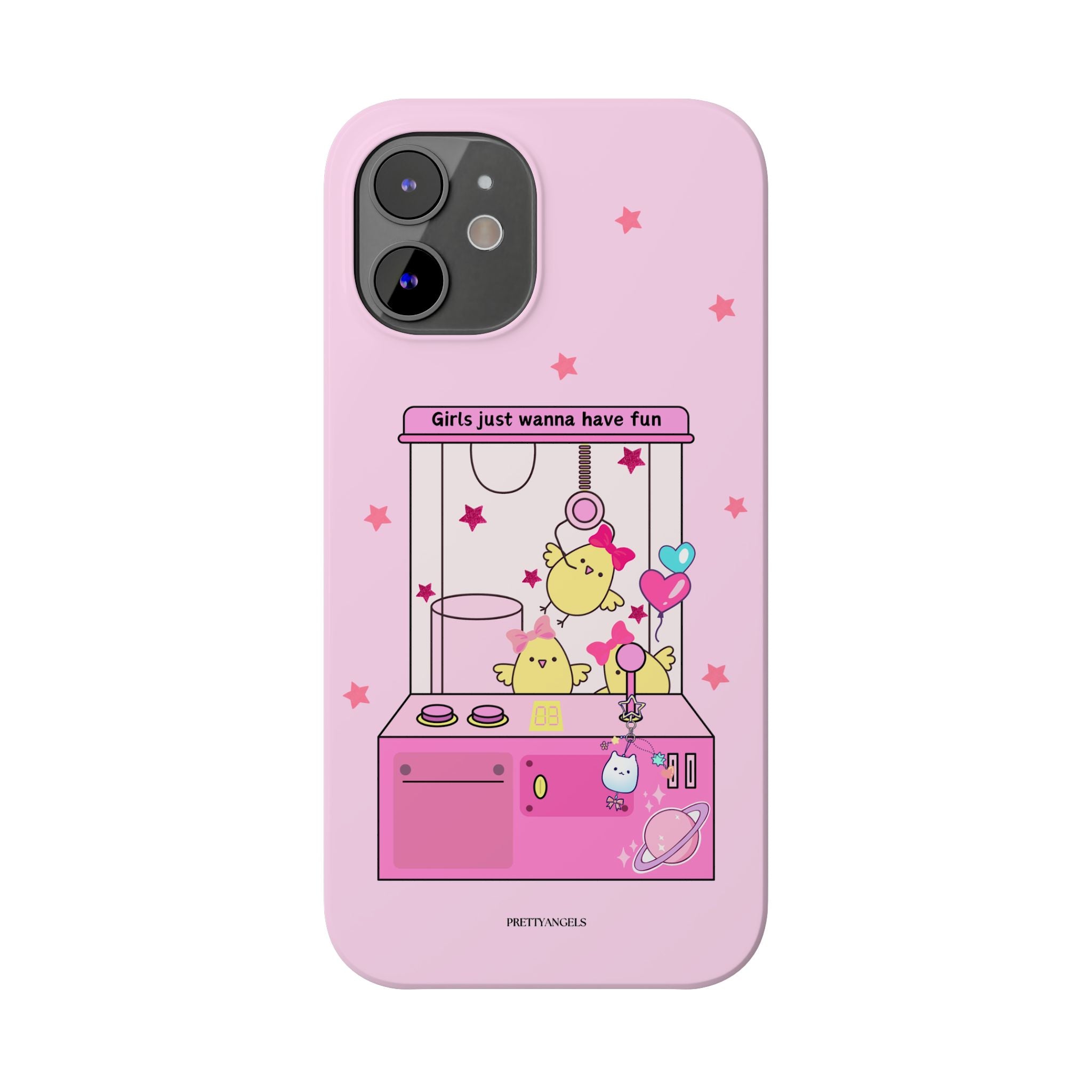 Cute Girls' Phone Case - Fun Vibe Slim Phone Cases, Cute Phone Cover, Kawaii Phone Case, Fun Pink Design, Gift for Her