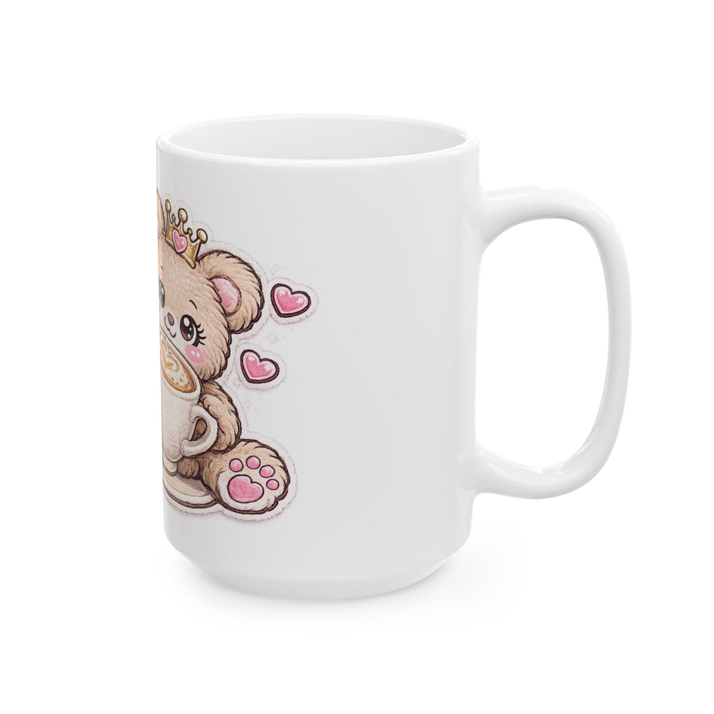 Cute Bear Princess/Queen Coffee Mug — 'Blessed Girl's Morning Essential' Ceramic Mug (11oz/15oz)