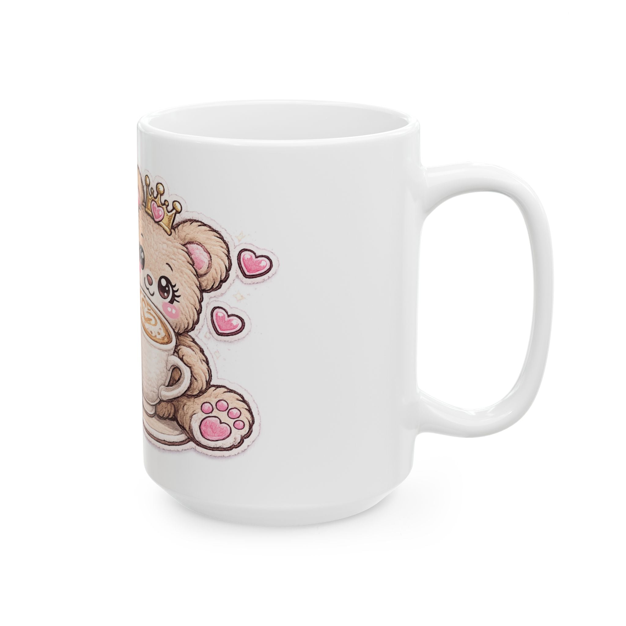 Cute Bear Princess/Queen Coffee Mug — 'Blessed Girl's Morning Essential' Ceramic Mug (11oz/15oz)