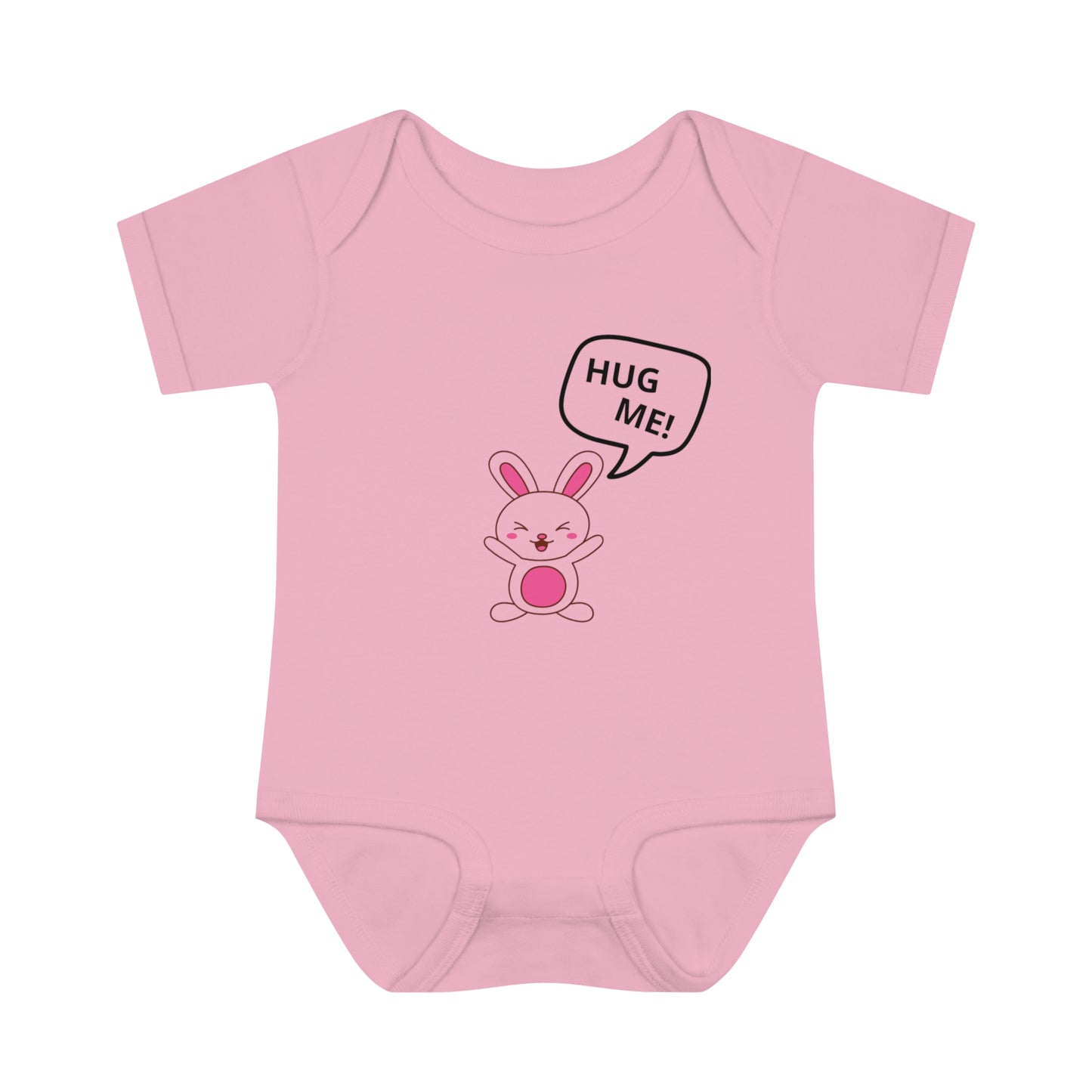 Baby Bodysuit - Whining Cute Bunny HUG ME Design