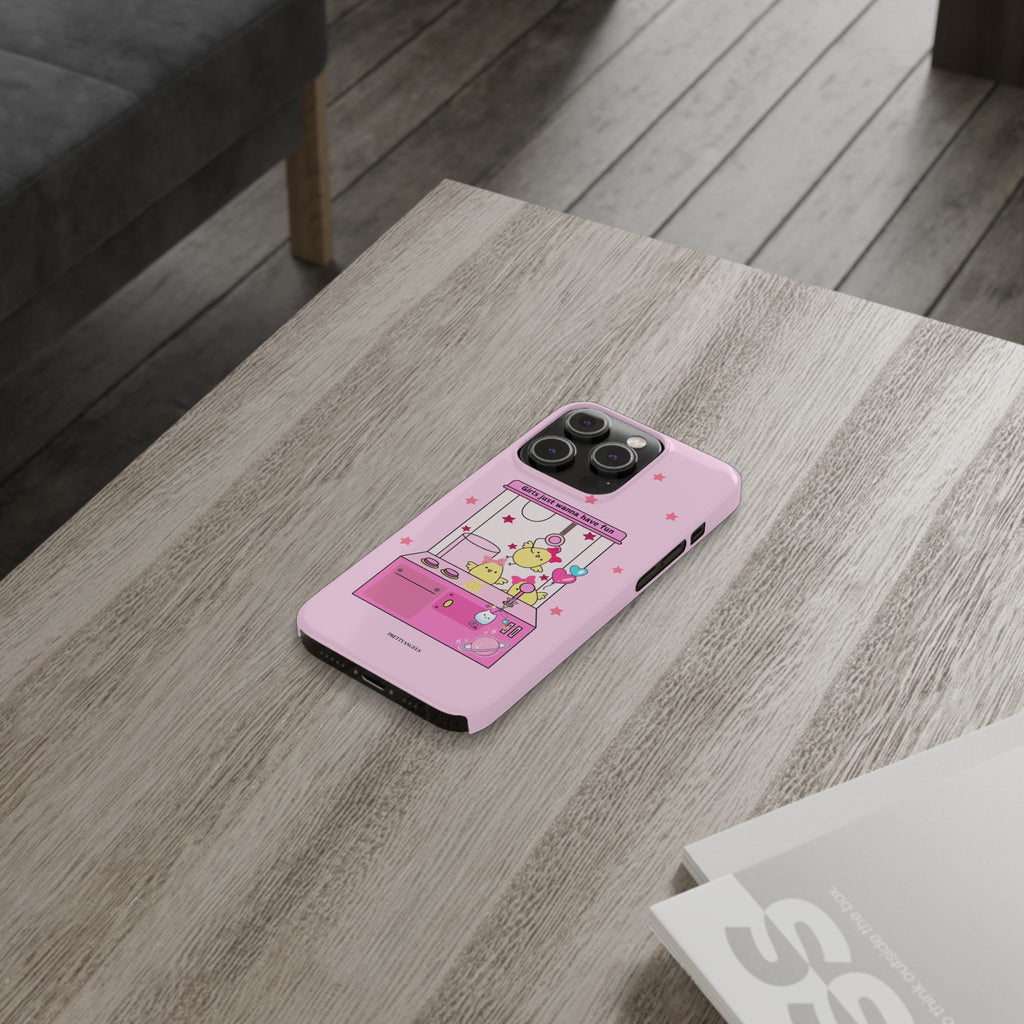 Cute Girls' Phone Case - Fun Vibe Slim Phone Cases, Cute Phone Cover, Kawaii Phone Case, Fun Pink Design, Gift for Her