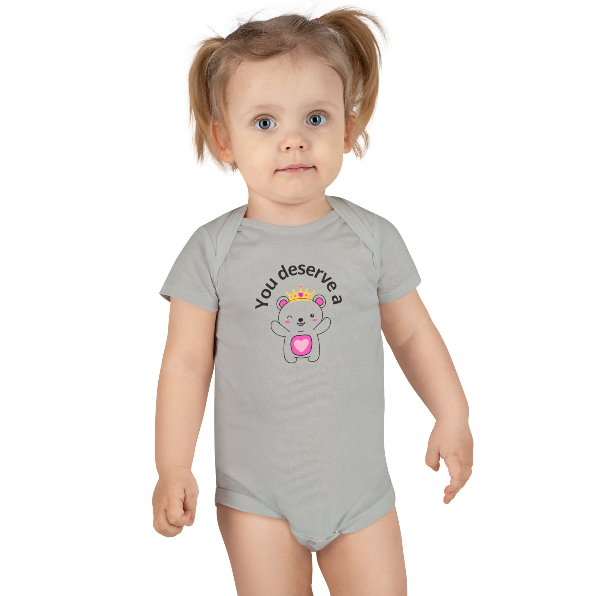 You Deserve a Hug Baby Girl Onesie - Cute Crown Bear Design for Girly Moms & Newborns | Soft, Comfy & Adorable, Girly Baby Shower Gifts