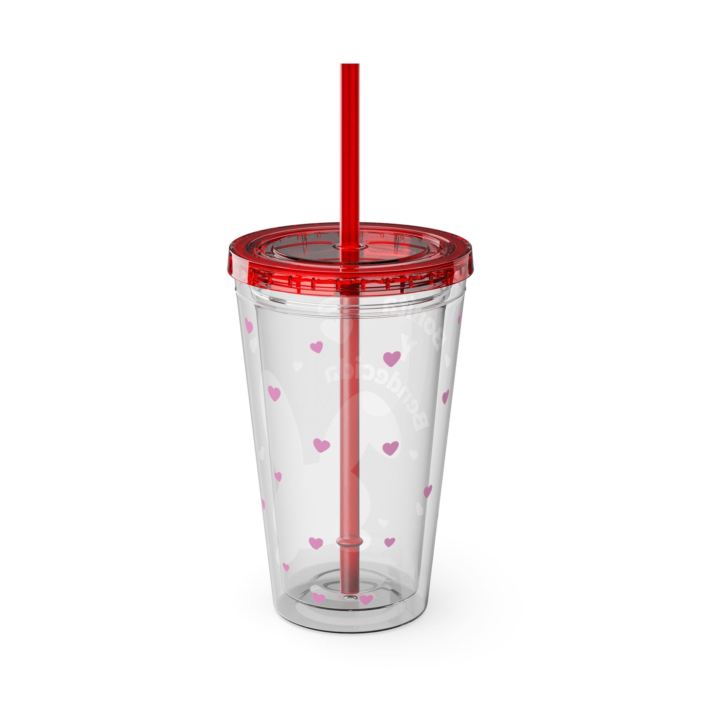 Bonita y Bendecida Pink Bunny Tumbler with Straw, 16oz