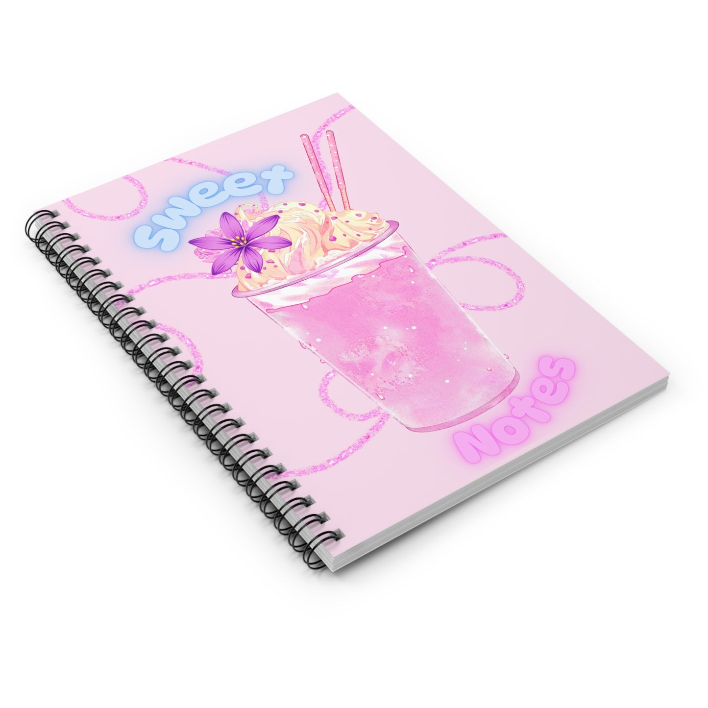 Spiral Notebook - Sweet Notes Pink Smoothie Ruled Line