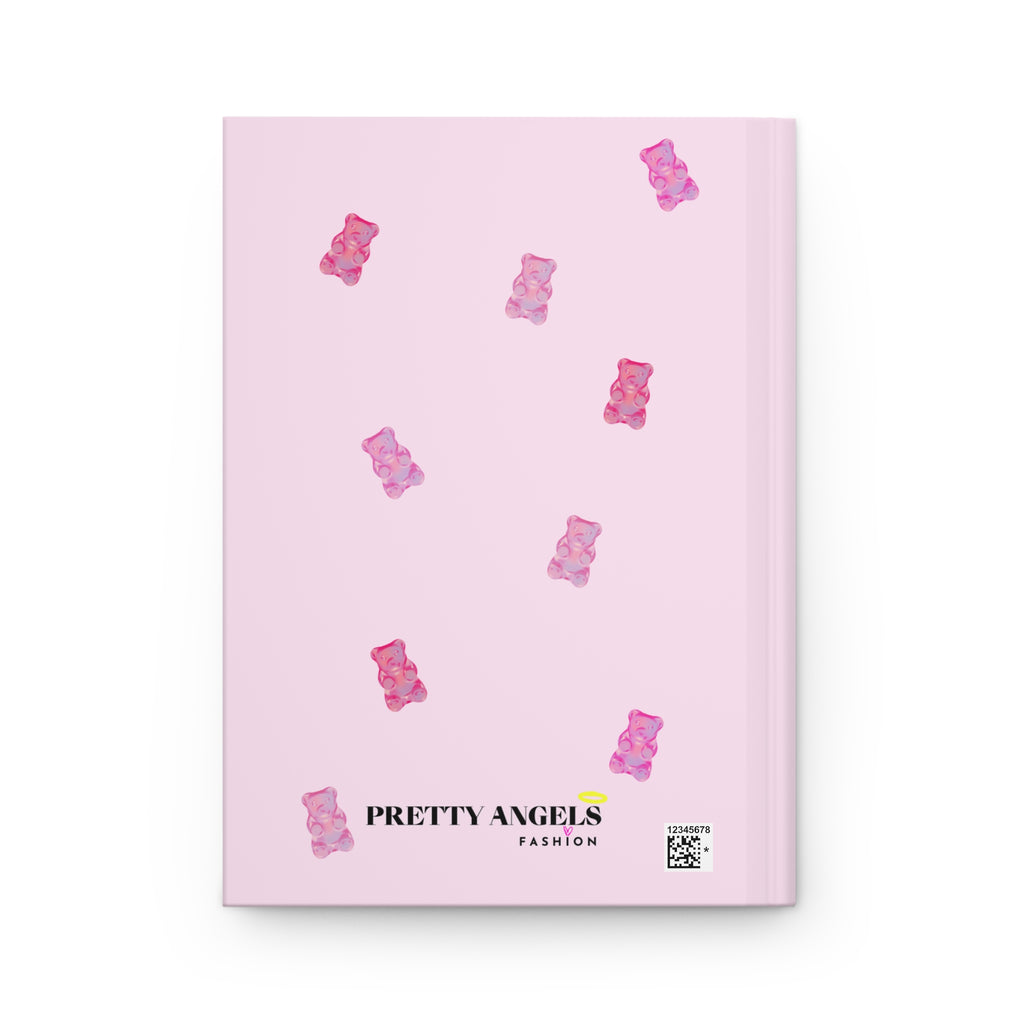 “For My Sweet Thoughts” Light Pink Hardcover Notebook - 150 Lined Pages | Aesthetic Gummy Bear Journal with Yellow Teddy Bear, Honey Bucket & Thought Bubble | Cute Luxury Stationary for Rich Girls