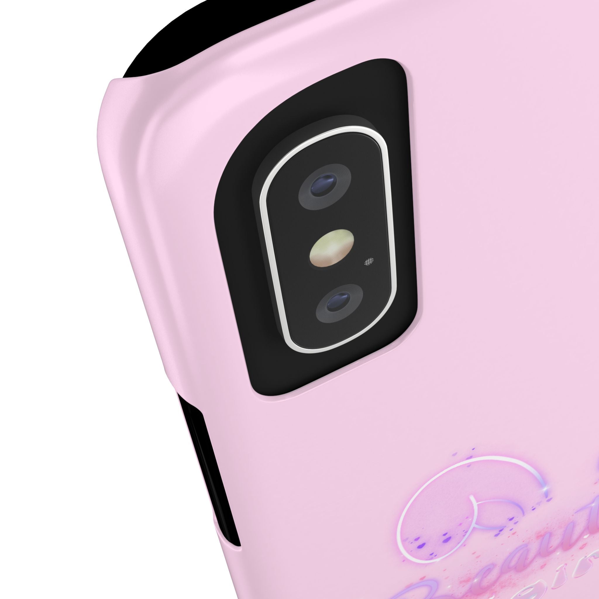 “Beautiful Girls Light Pink Phone Case - Slim Lightweight Ombré Glow Lettering Protective Cover for Pretty Rich Aesthetic” Girly Chic Accessories
