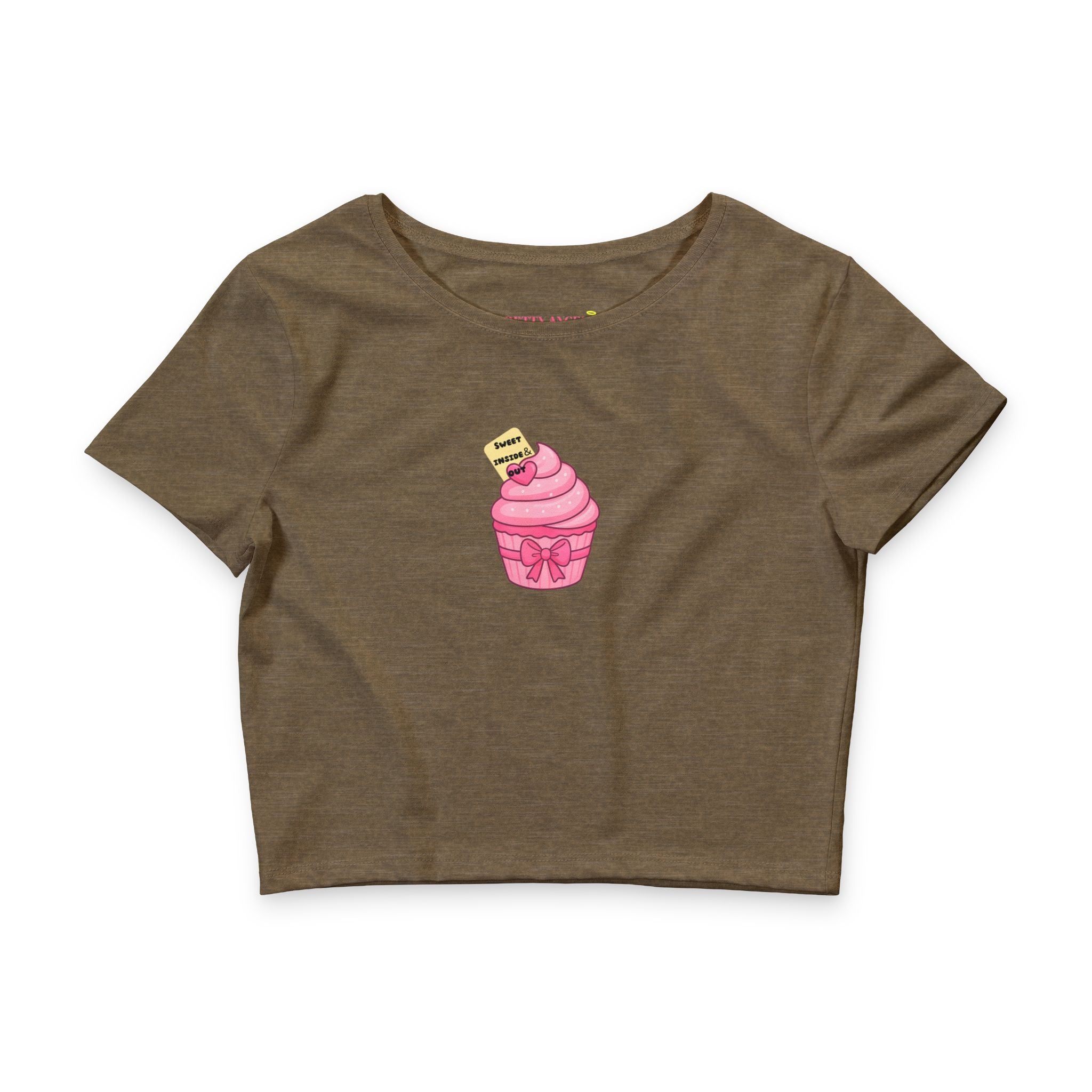 Sweet Inside & Out Pink Cupcake Crop Tee