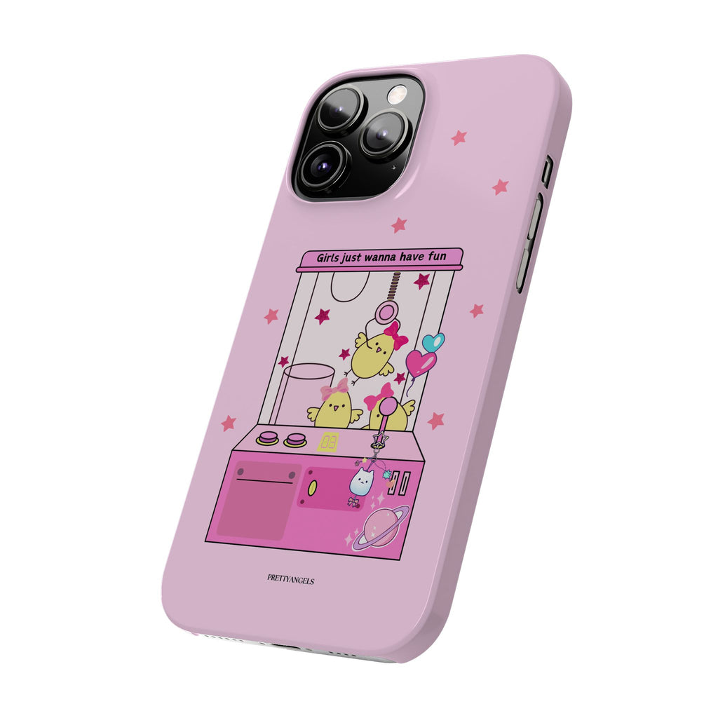 Cute Girls' Phone Case - Fun Vibe Slim Phone Cases, Cute Phone Cover, Kawaii Phone Case, Fun Pink Design, Gift for Her
