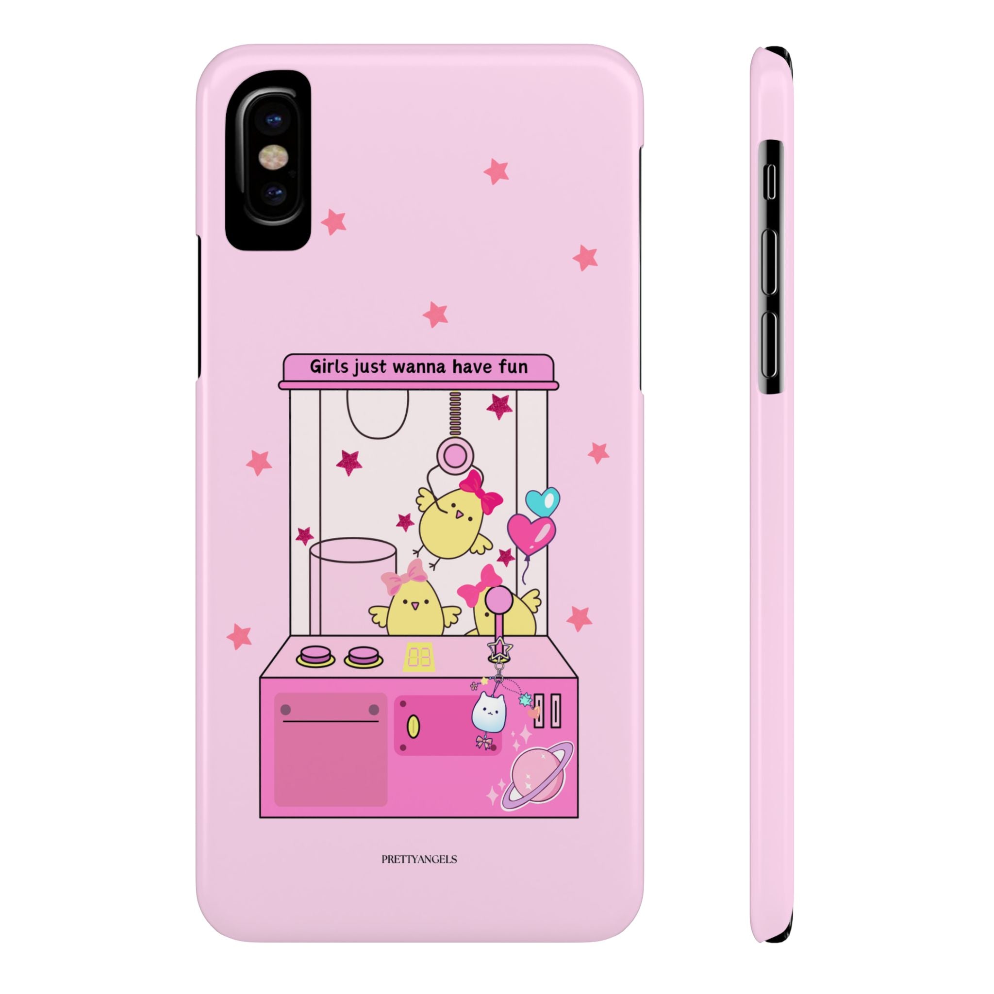 Cute Girls' Phone Case - Fun Vibe Slim Phone Cases, Cute Phone Cover, Kawaii Phone Case, Fun Pink Design, Gift for Her