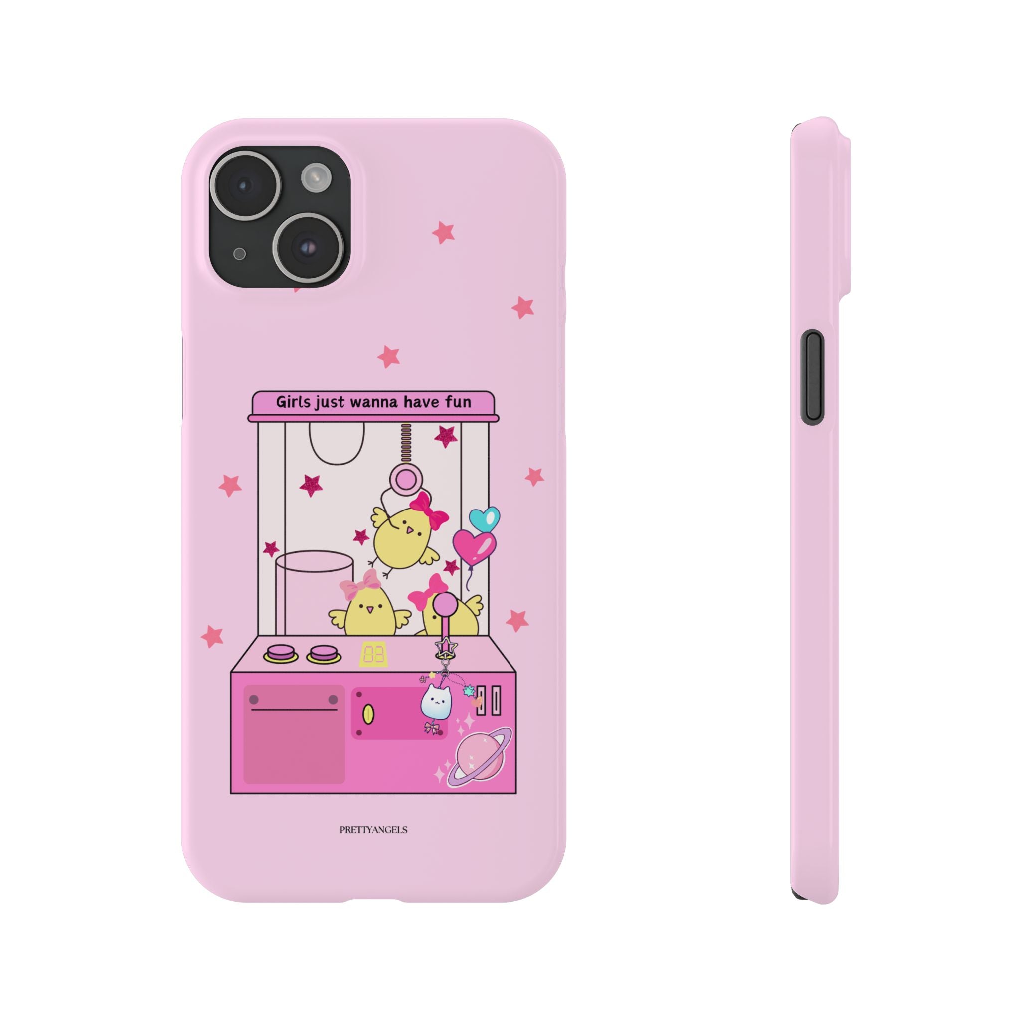 Cute Girls' Phone Case - Fun Vibe Slim Phone Cases, Cute Phone Cover, Kawaii Phone Case, Fun Pink Design, Gift for Her