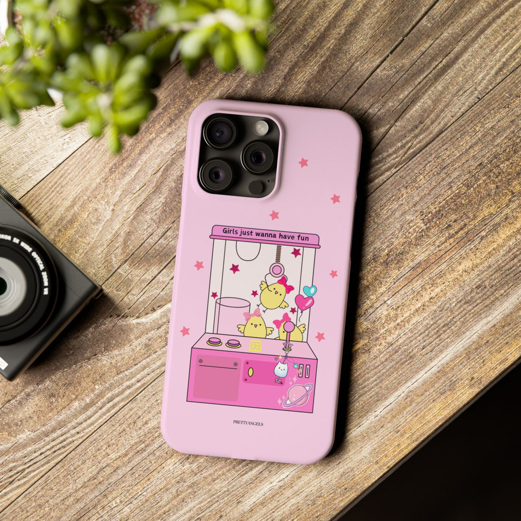 Cute Girls' Phone Case - Fun Vibe Slim Phone Cases, Cute Phone Cover, Kawaii Phone Case, Fun Pink Design, Gift for Her
