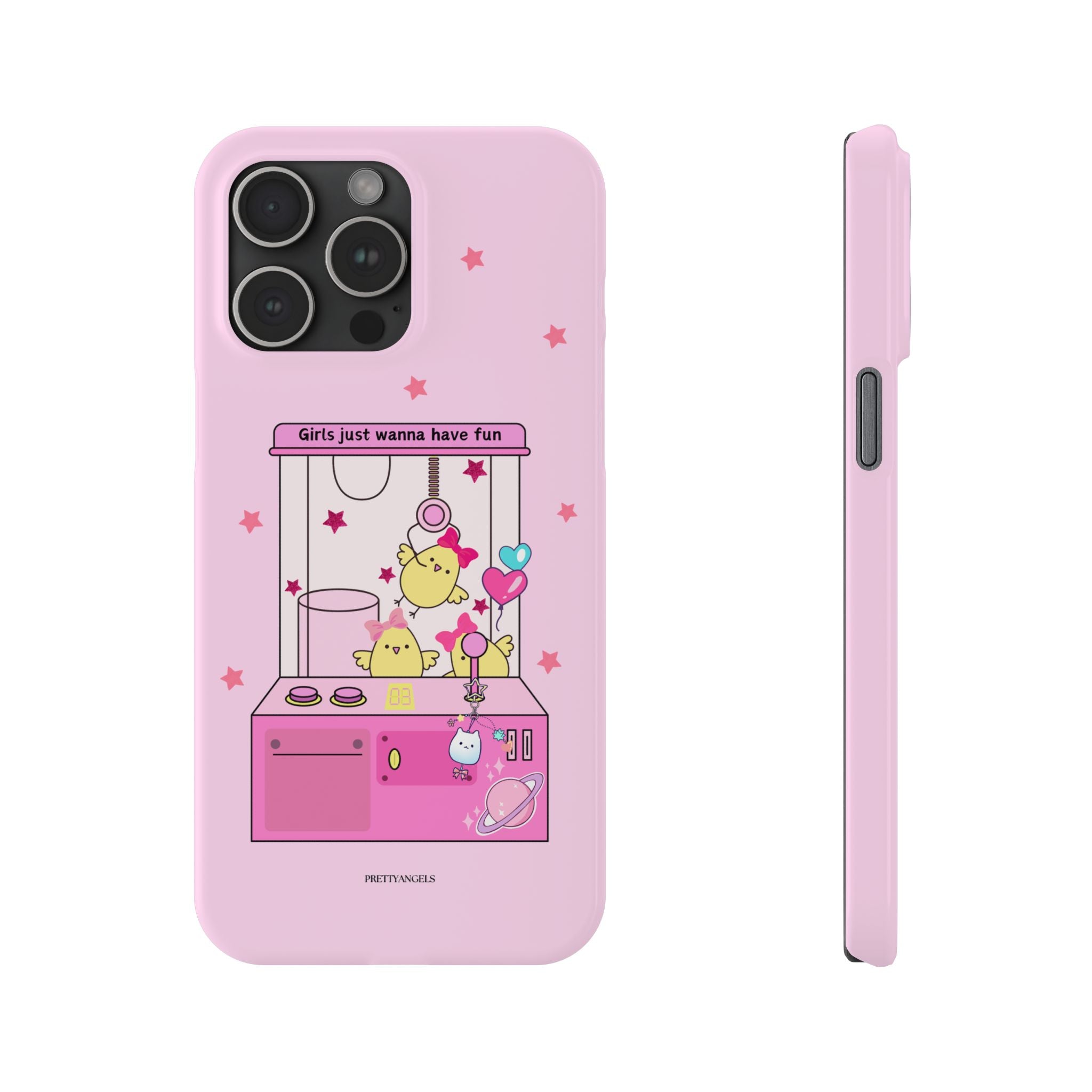 Cute Girls' Phone Case - Fun Vibe Slim Phone Cases, Cute Phone Cover, Kawaii Phone Case, Fun Pink Design, Gift for Her