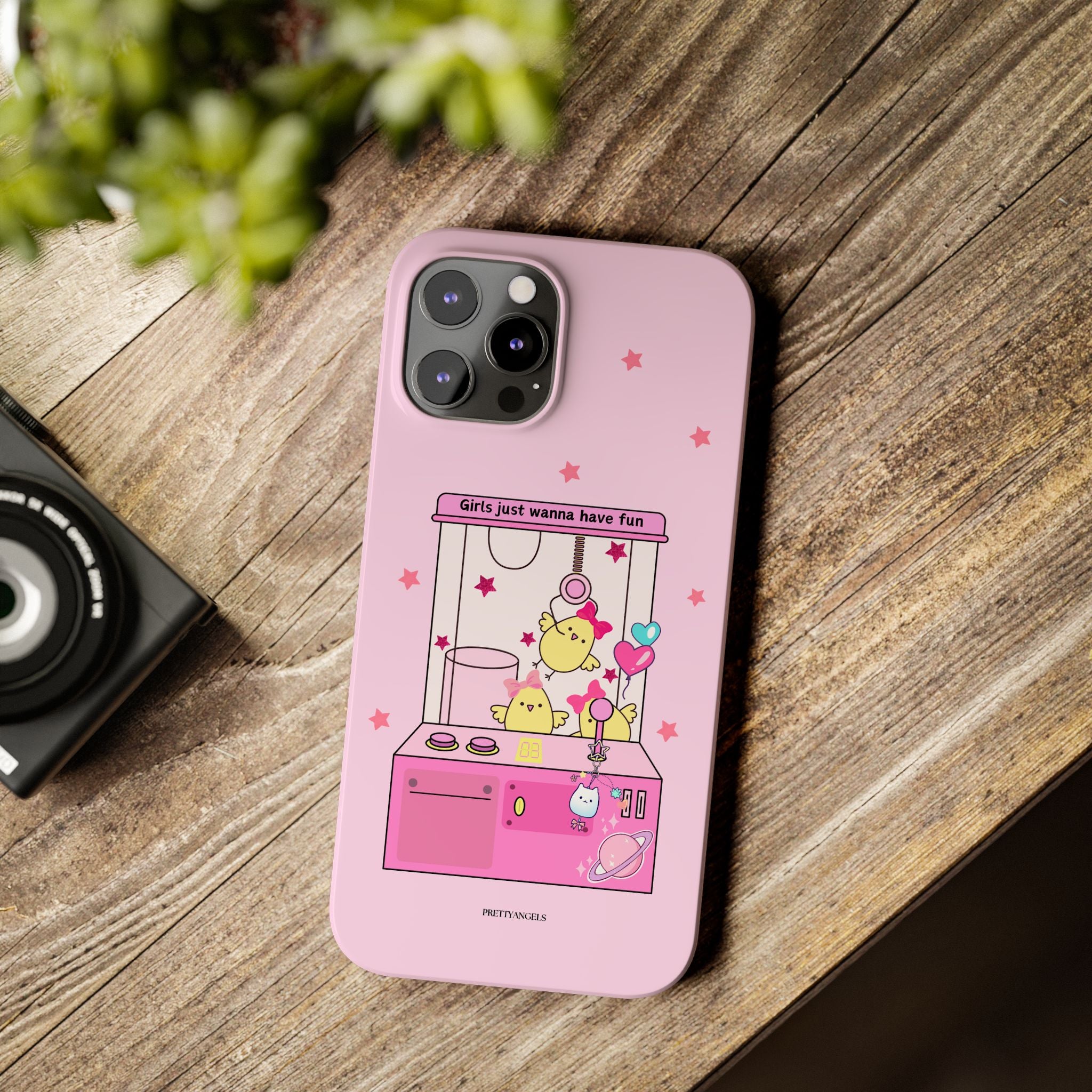 Cute Girls' Phone Case - Fun Vibe Slim Phone Cases, Cute Phone Cover, Kawaii Phone Case, Fun Pink Design, Gift for Her