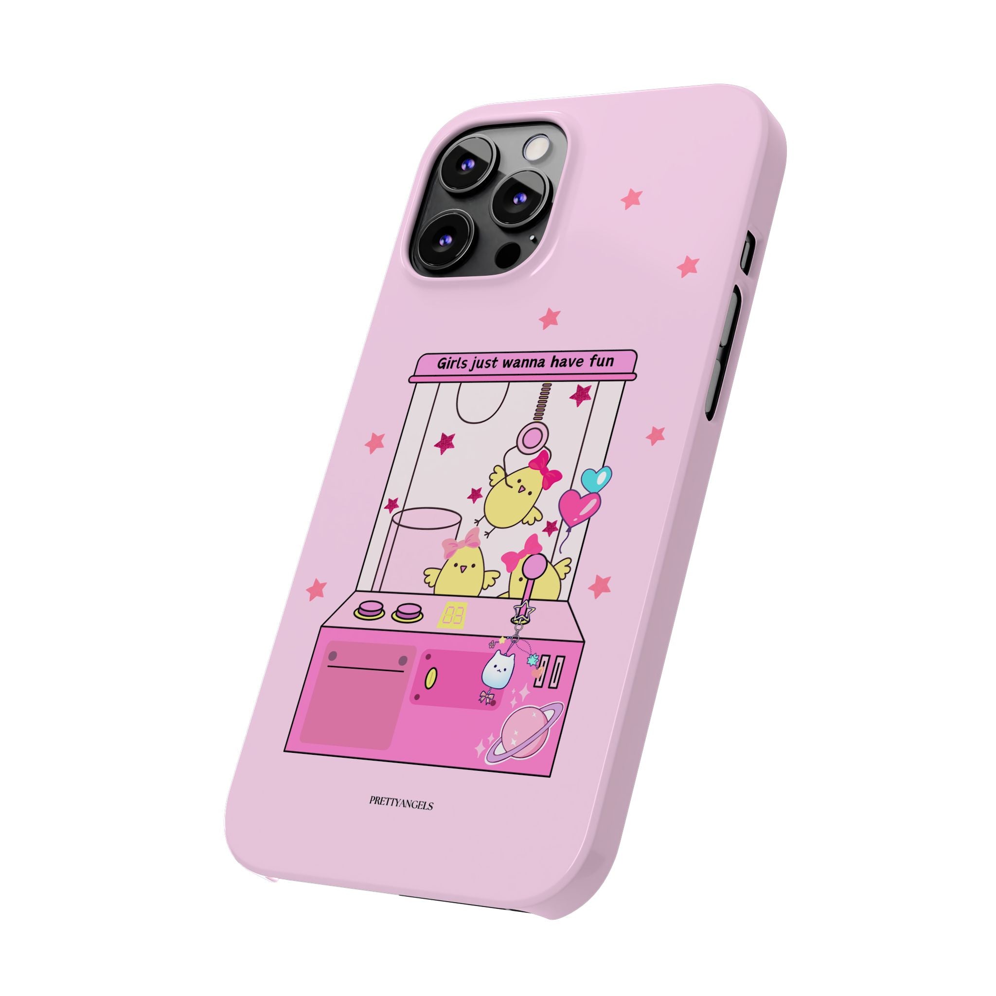 Cute Girls' Phone Case - Fun Vibe Slim Phone Cases, Cute Phone Cover, Kawaii Phone Case, Fun Pink Design, Gift for Her