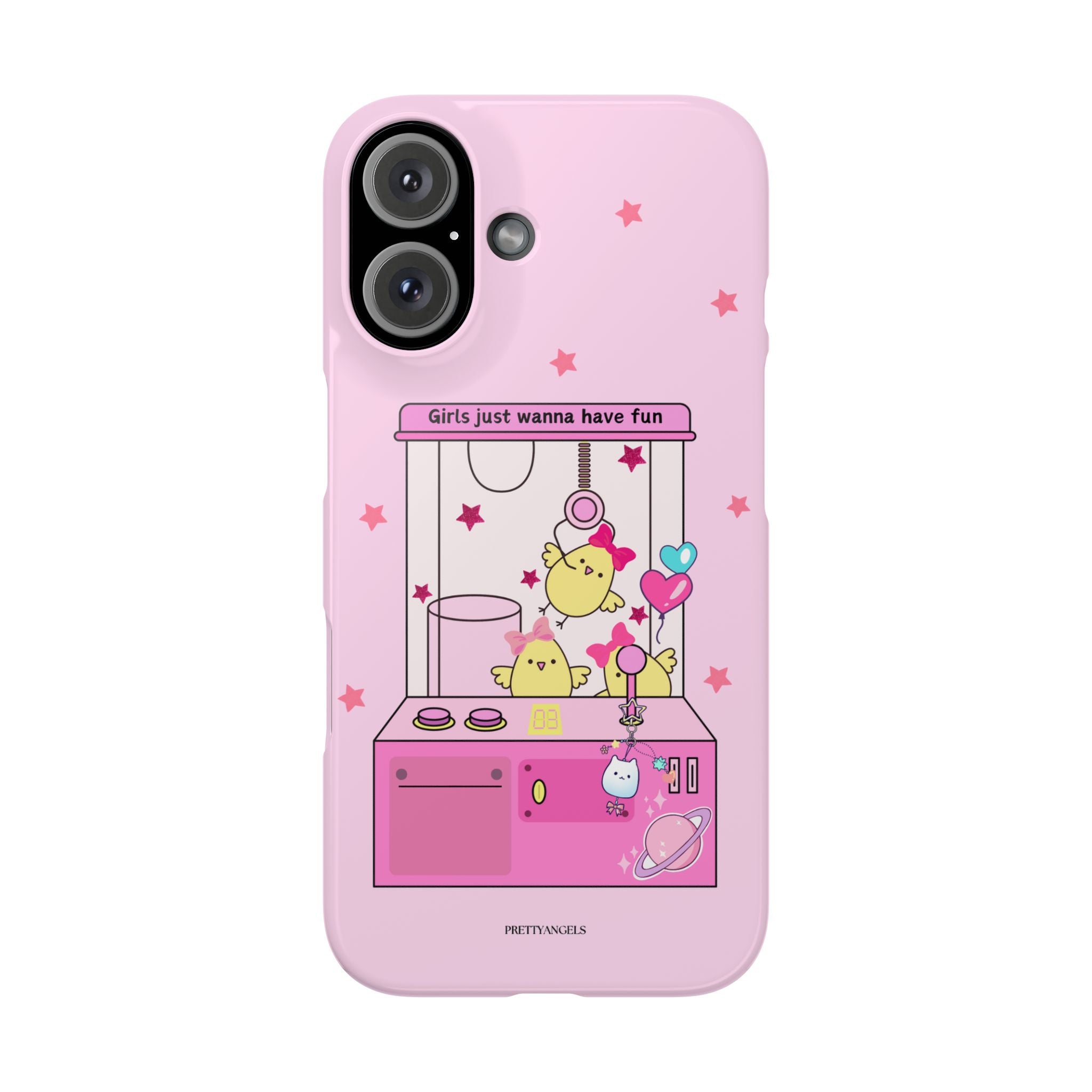 Cute Girls' Phone Case - Fun Vibe Slim Phone Cases, Cute Phone Cover, Kawaii Phone Case, Fun Pink Design, Gift for Her