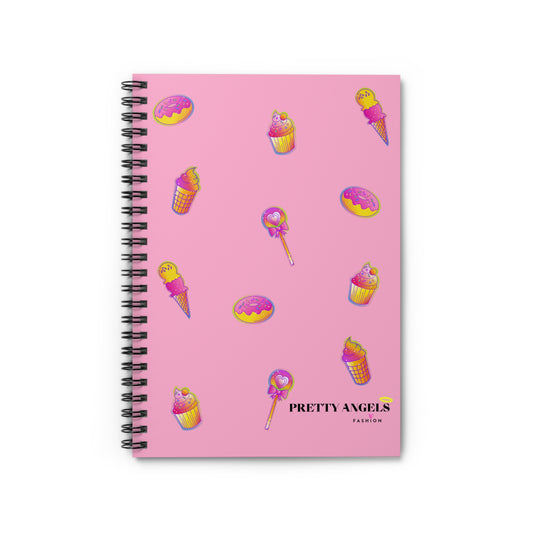 Sweet Treats Spiral Notebook - Ruled Line Journal with Cupcakes, Donuts, Lollipops, and Ice Cream