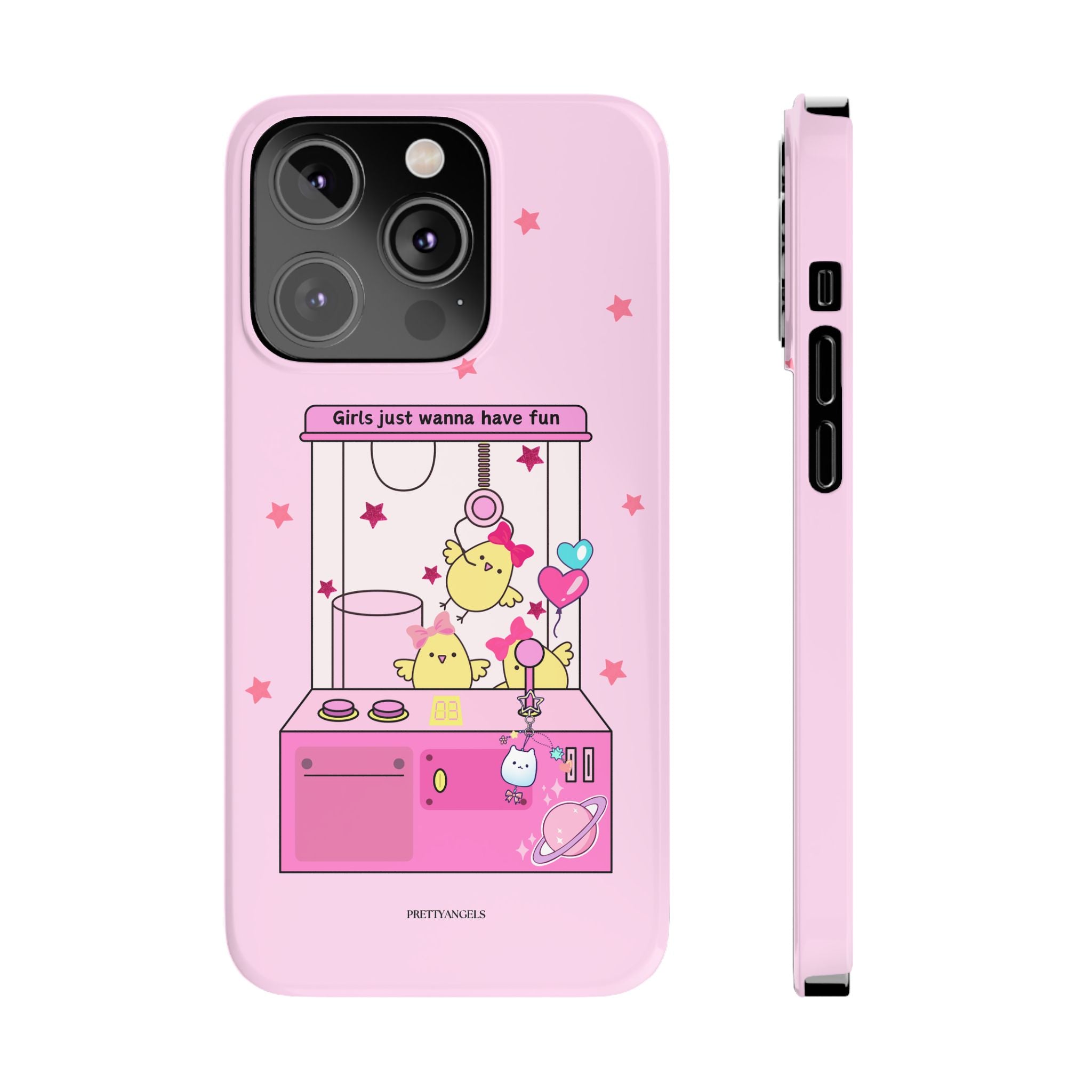 Cute Girls' Phone Case - Fun Vibe Slim Phone Cases, Cute Phone Cover, Kawaii Phone Case, Fun Pink Design, Gift for Her