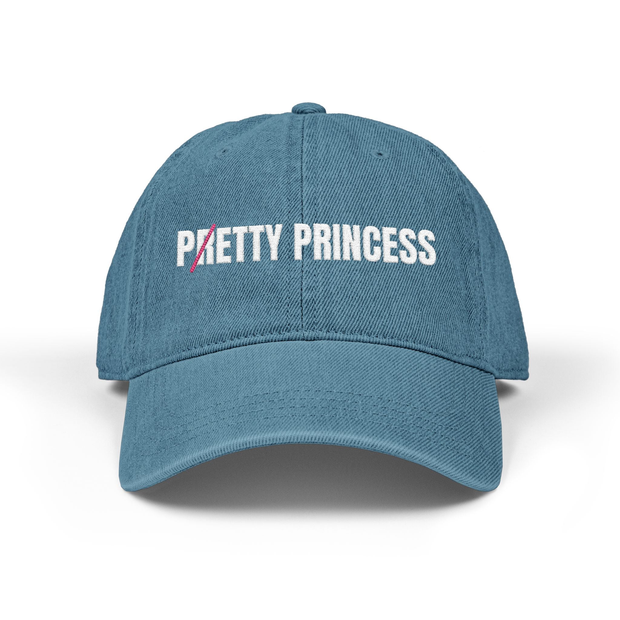 Pretty Princess (Not Petty) Embroidered Denim Hat - Luxury Vintage Baddie Adjustable Cap”