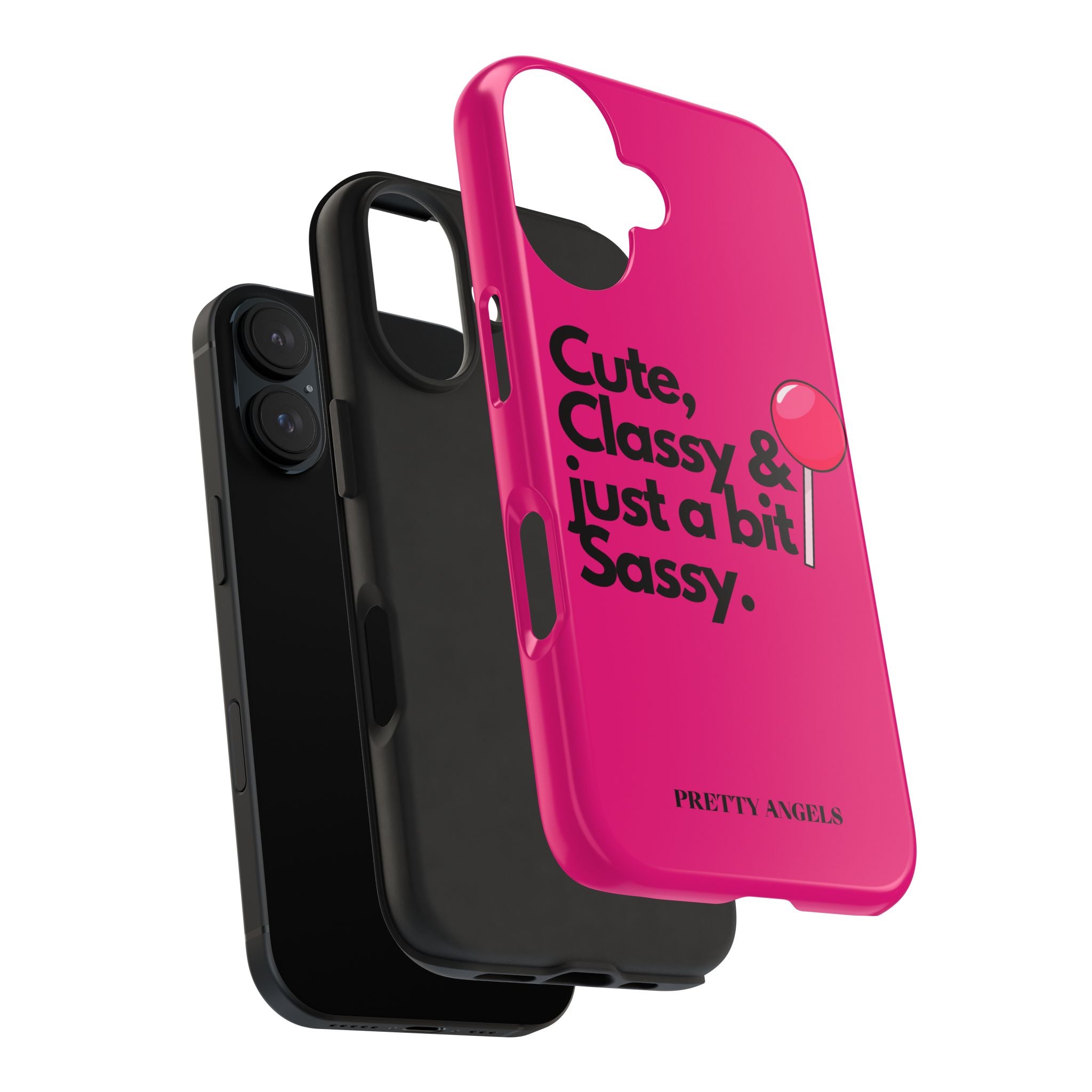 Cute Classy Just a Bit Sassy Hot Pink Phone Case — Lollipop Baddie Vibe Tough Phone Case