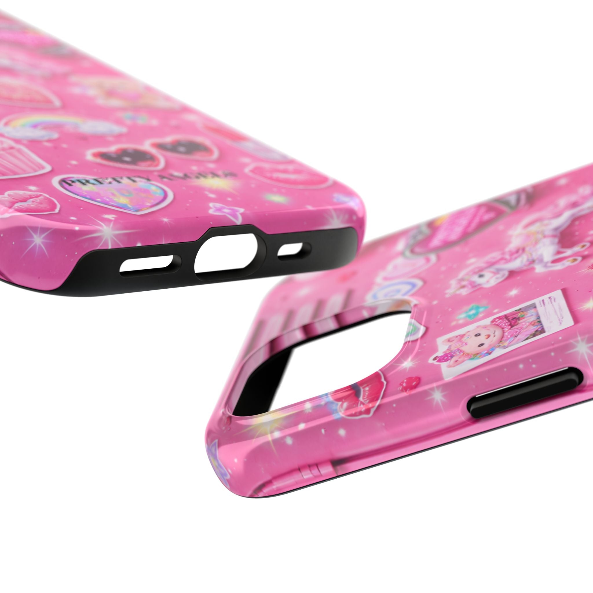 Girly Pink Locker Nostalgia with Hearts & Teddy Bear Tough Phone Case