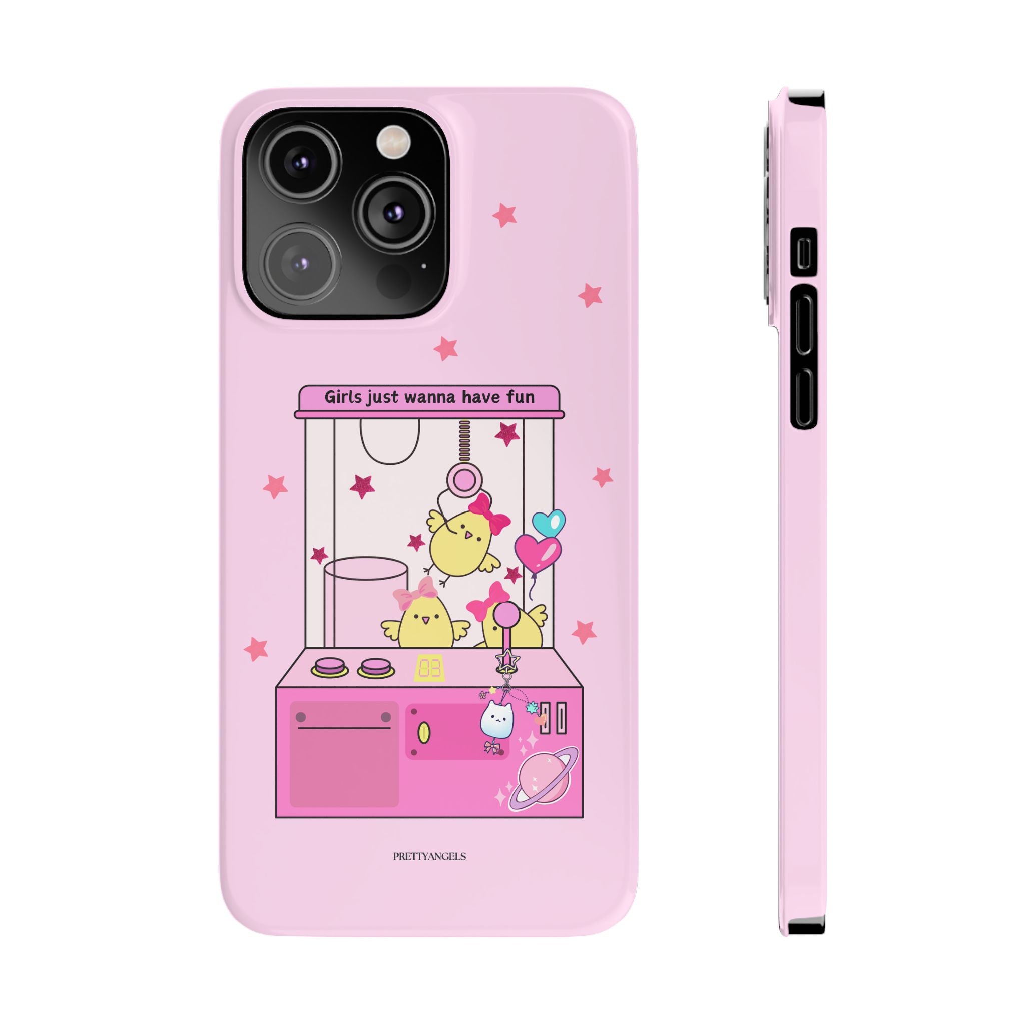 Cute Girls' Phone Case - Fun Vibe Slim Phone Cases, Cute Phone Cover, Kawaii Phone Case, Fun Pink Design, Gift for Her