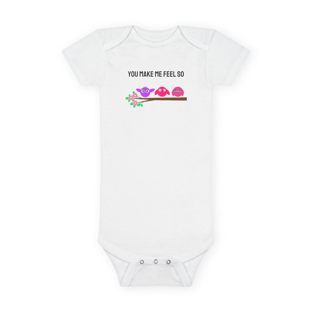 “You Make Me Feel So…”™ Mood Bird Baby Girl Onesie – Adorable Gerber® Cotton Bodysuit with 3 Emotional Baby Birds