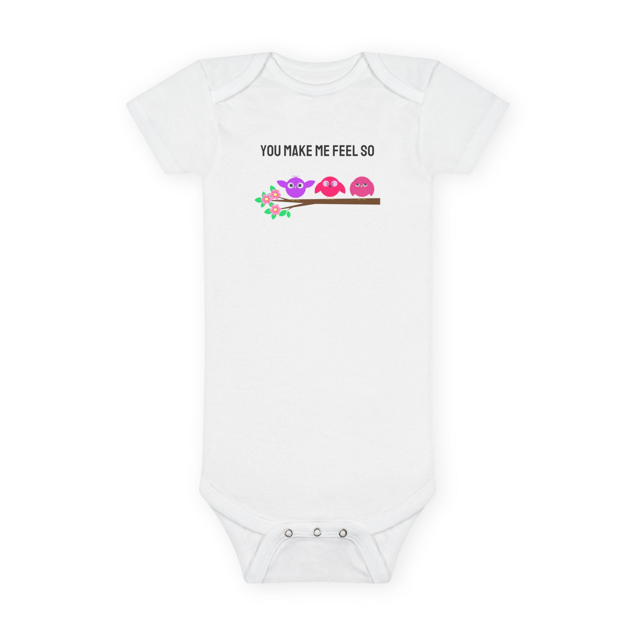 “You Make Me Feel So…”™ Mood Bird Baby Girl Onesie – Adorable Gerber® Cotton Bodysuit with 3 Emotional Baby Birds