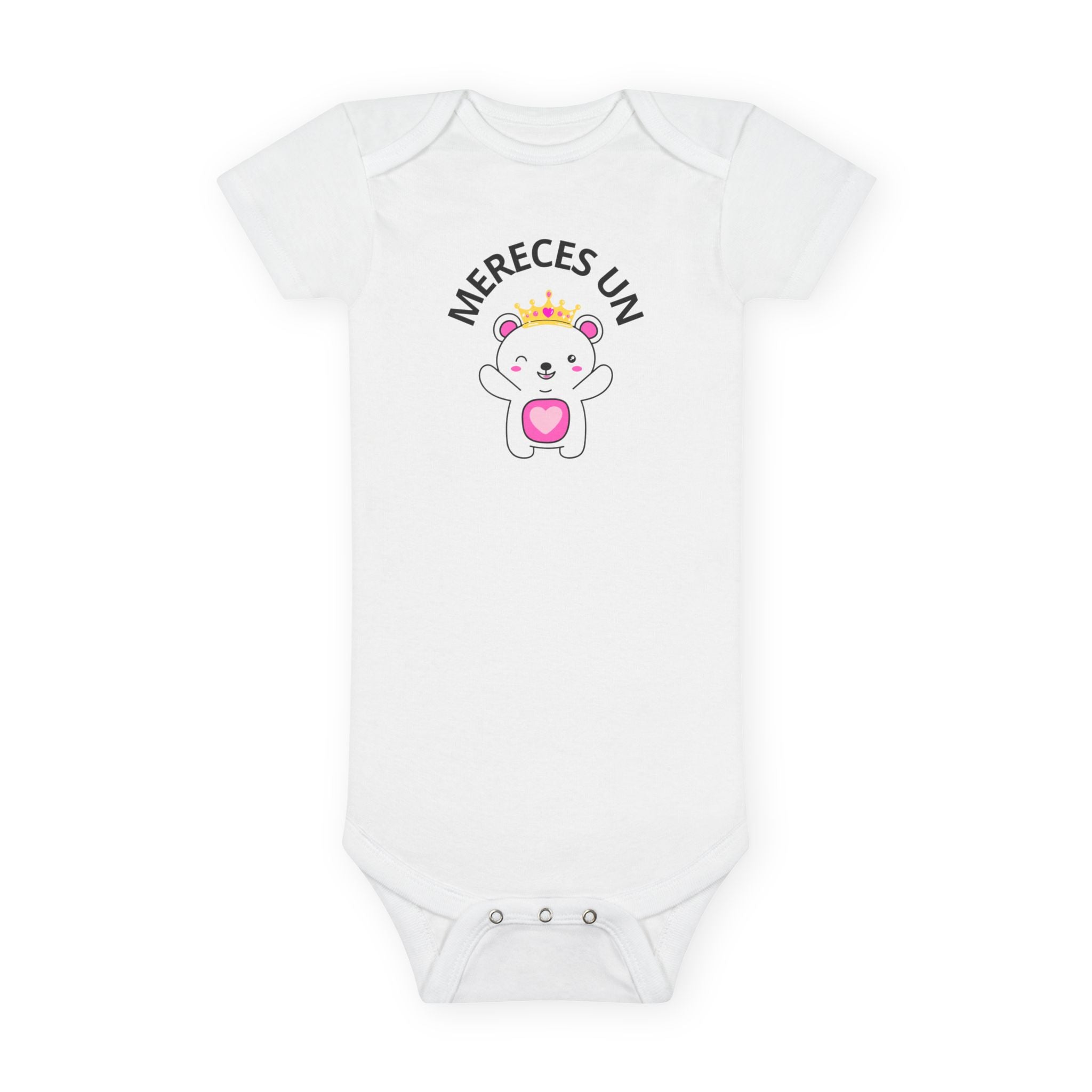 Mereces un Abrazo - Mameluco de Bebé Niña con Osito y Corona | Suave, Lindo y Perfecto para Mamas Amorosas